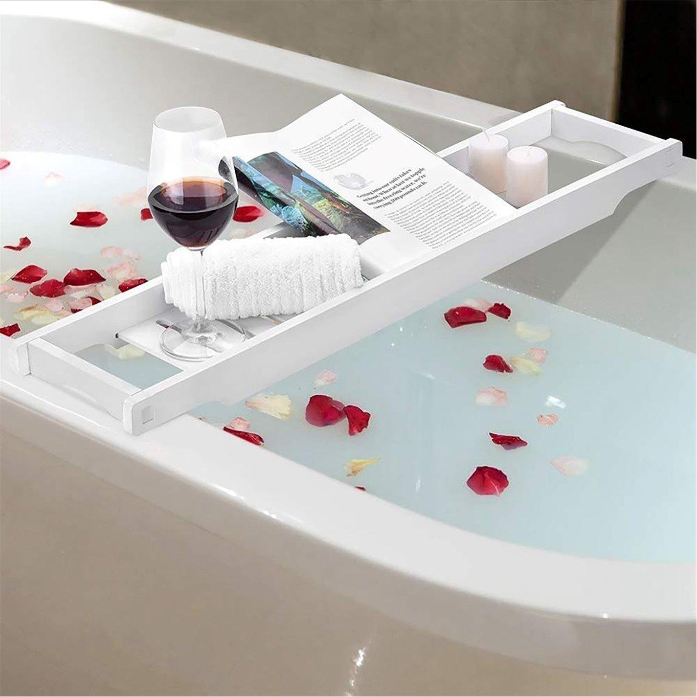 White - LIFE IDEAS - Bamboo Bathroom Tray - 1