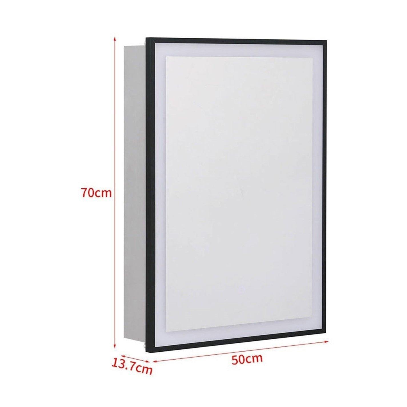 Black - Kabinet UK - Surface-Mount LED Mirror Cabinet with Single Door - 5