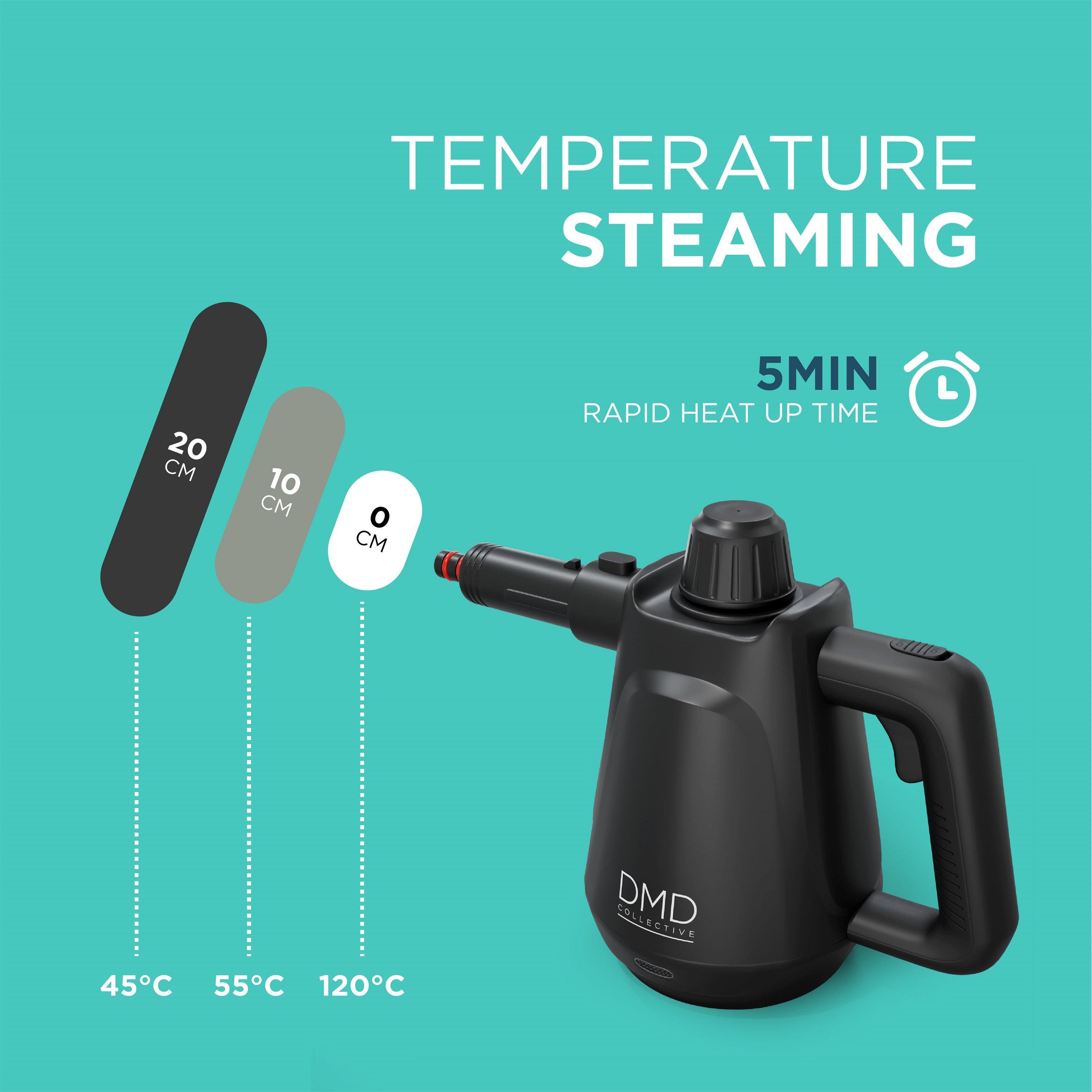 Black - DMD Collective - 9-Piece Handheld Steam Cleaner Kit - 6