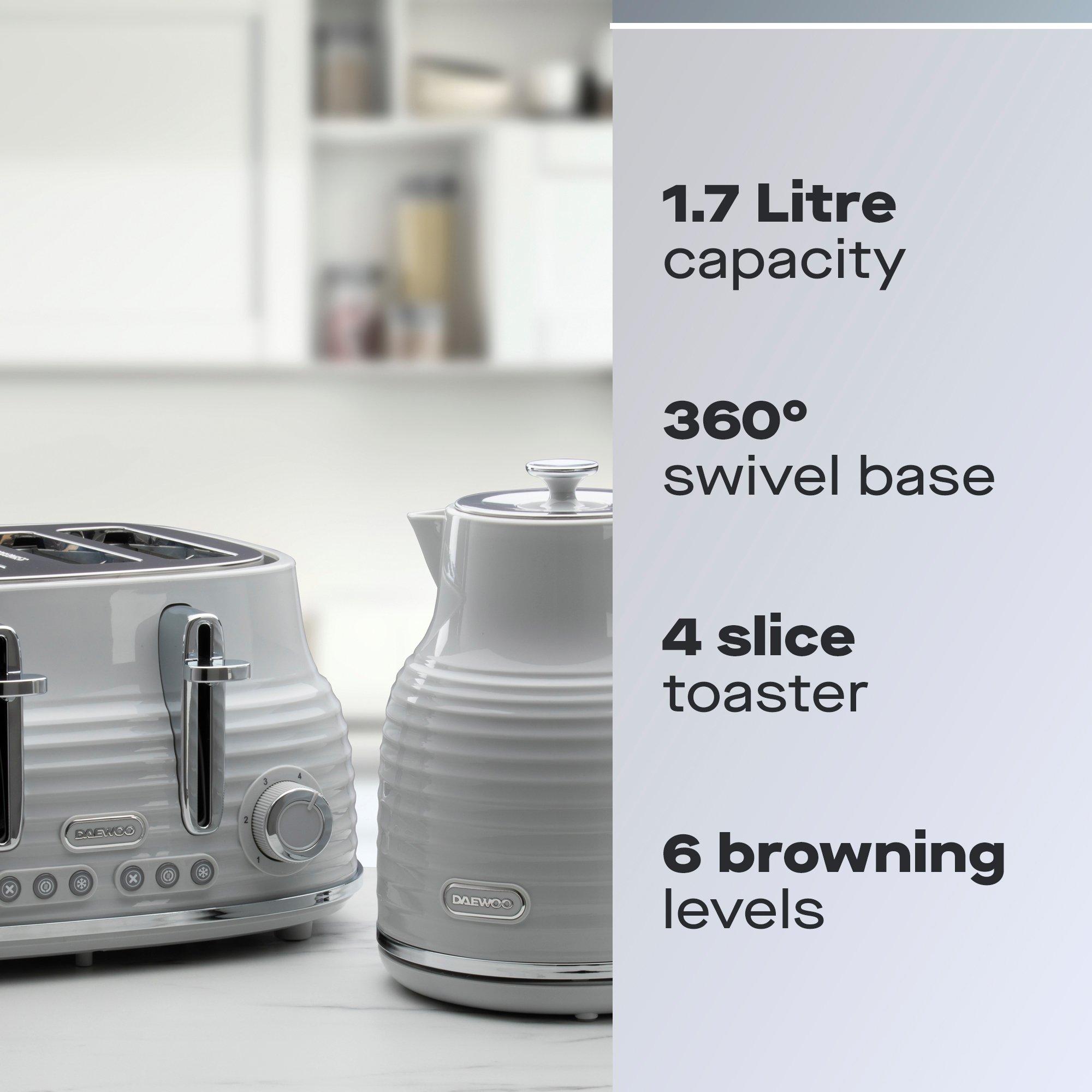 Grey - Daewoo Electricals - SIENNA KETTLE & TOASTER BUNDLE GREY - 2