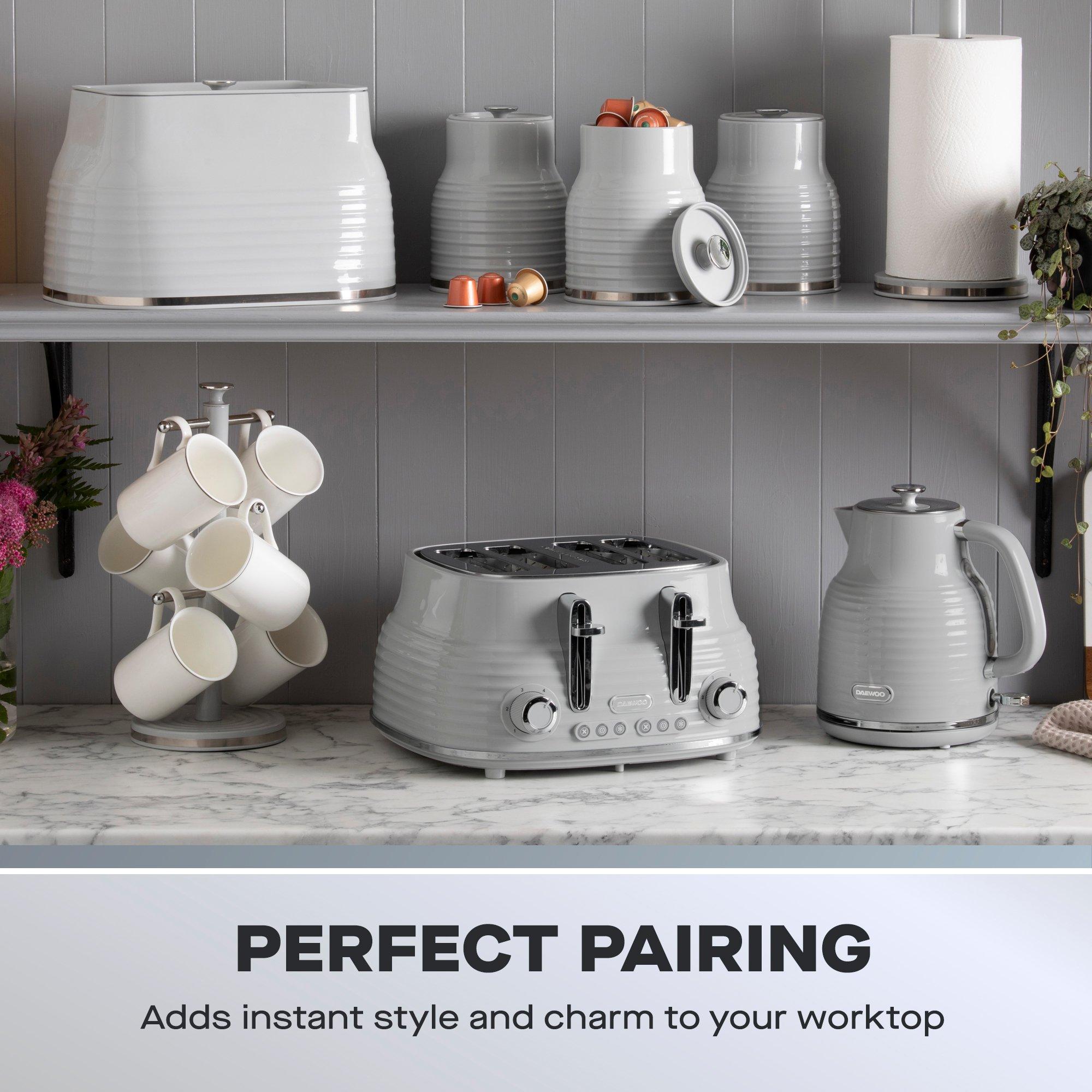 Grey - Daewoo Electricals - SIENNA KETTLE & TOASTER BUNDLE GREY - 3