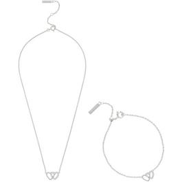 Olivia Burton Olivia Burton Classic Heart Bracelet & Necklace Gift Set Silver