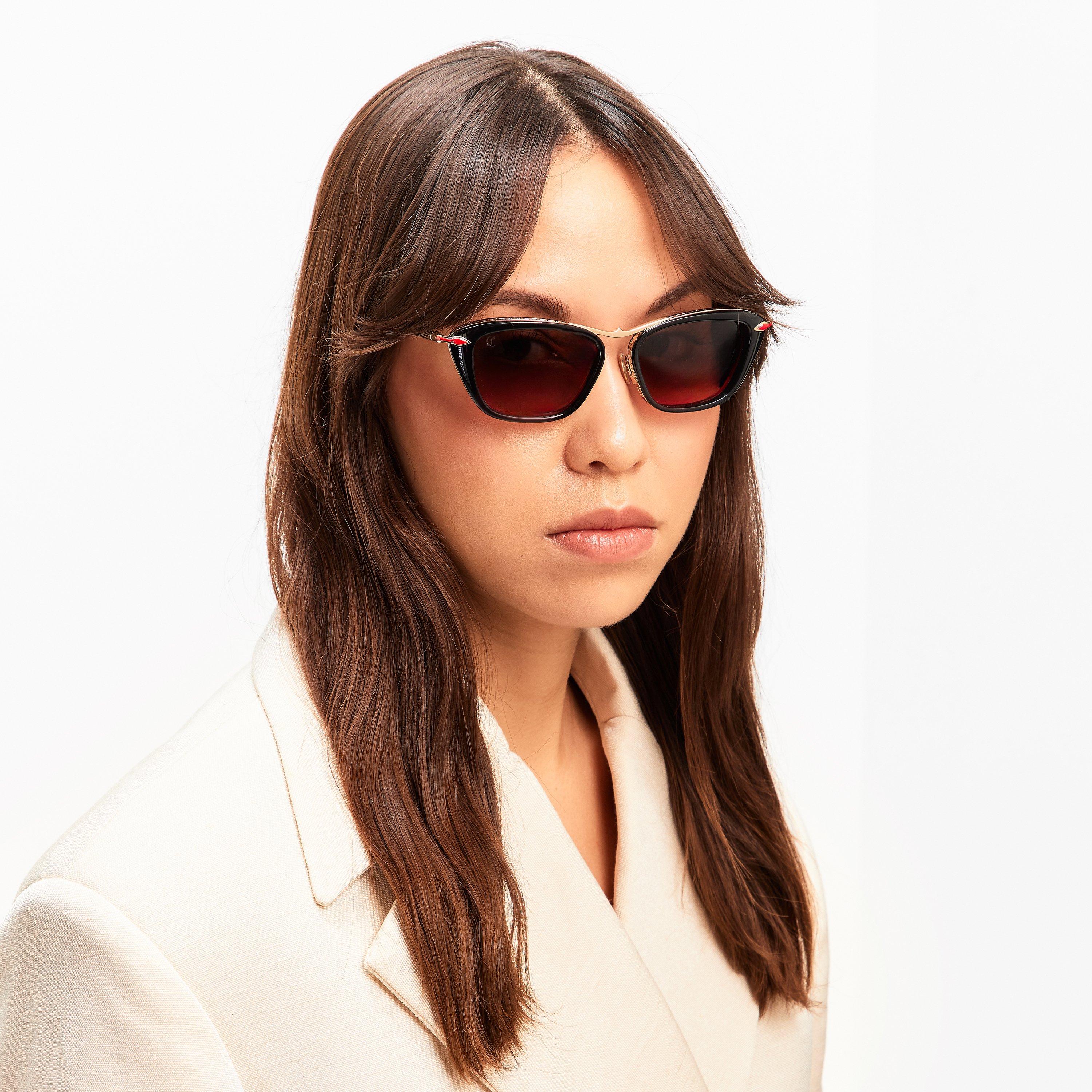 Black/Smoke - Christian Louboutin - Women's Cat Eye Sunglasses - 3