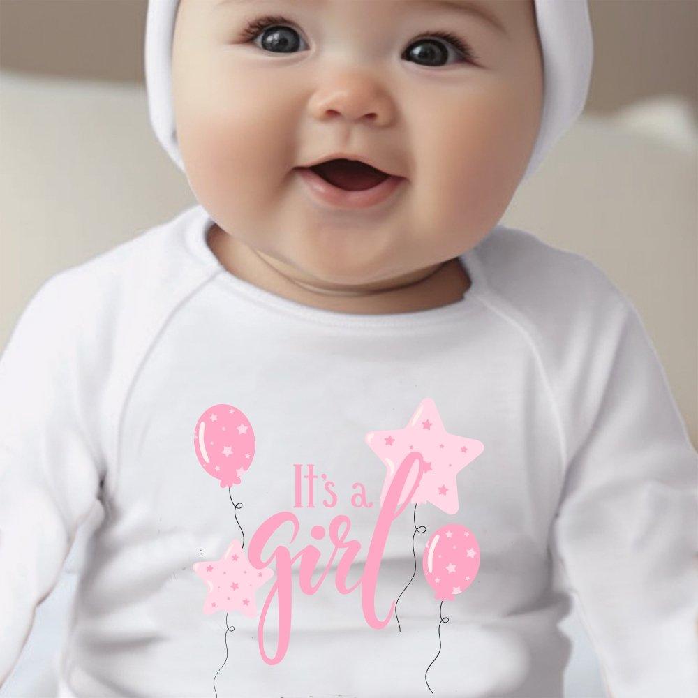 White - Aye Do Gifts - Its a Girl Pink Baby Girl Baby Grow 7224-BBYgrow - 1