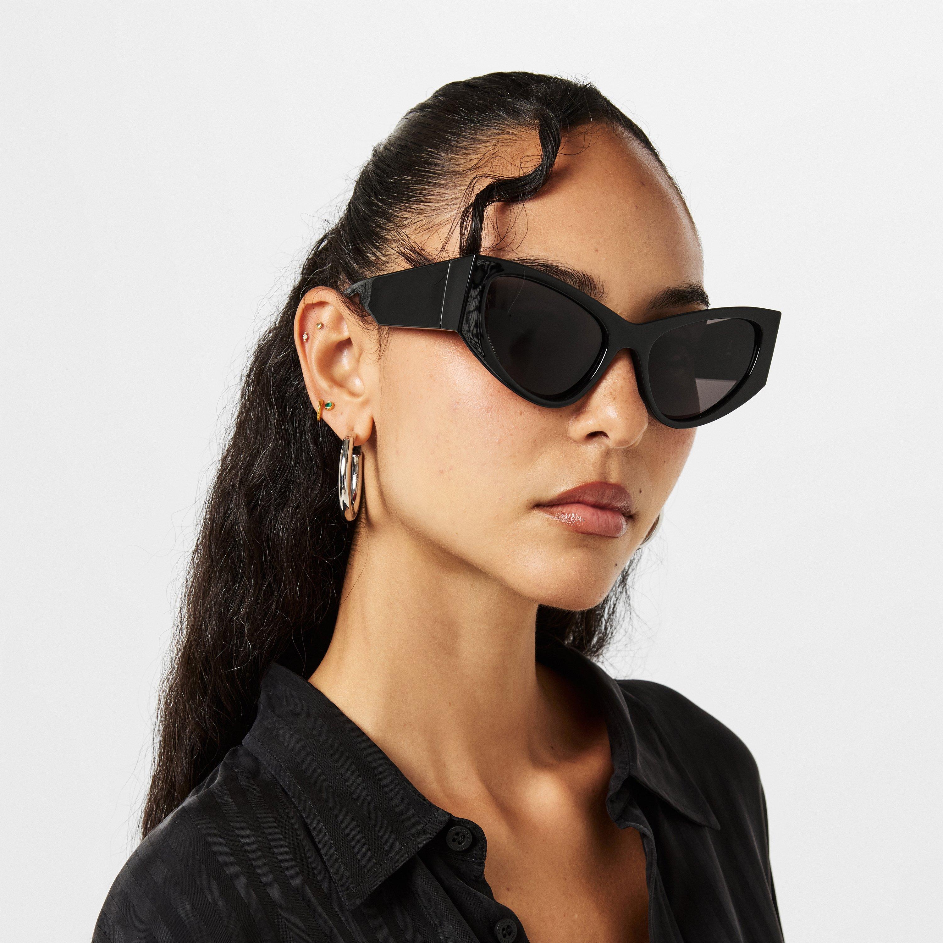 Black - Balenciaga - Women's Cat Eye Sunglasses, Cat Eye Style - 3