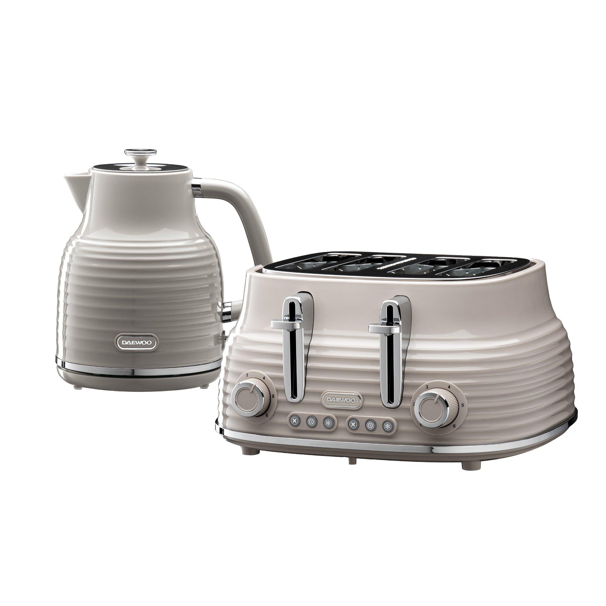 Daewoo Electricals  Sienna Kettle & 4 Slice Toaster - Taupe