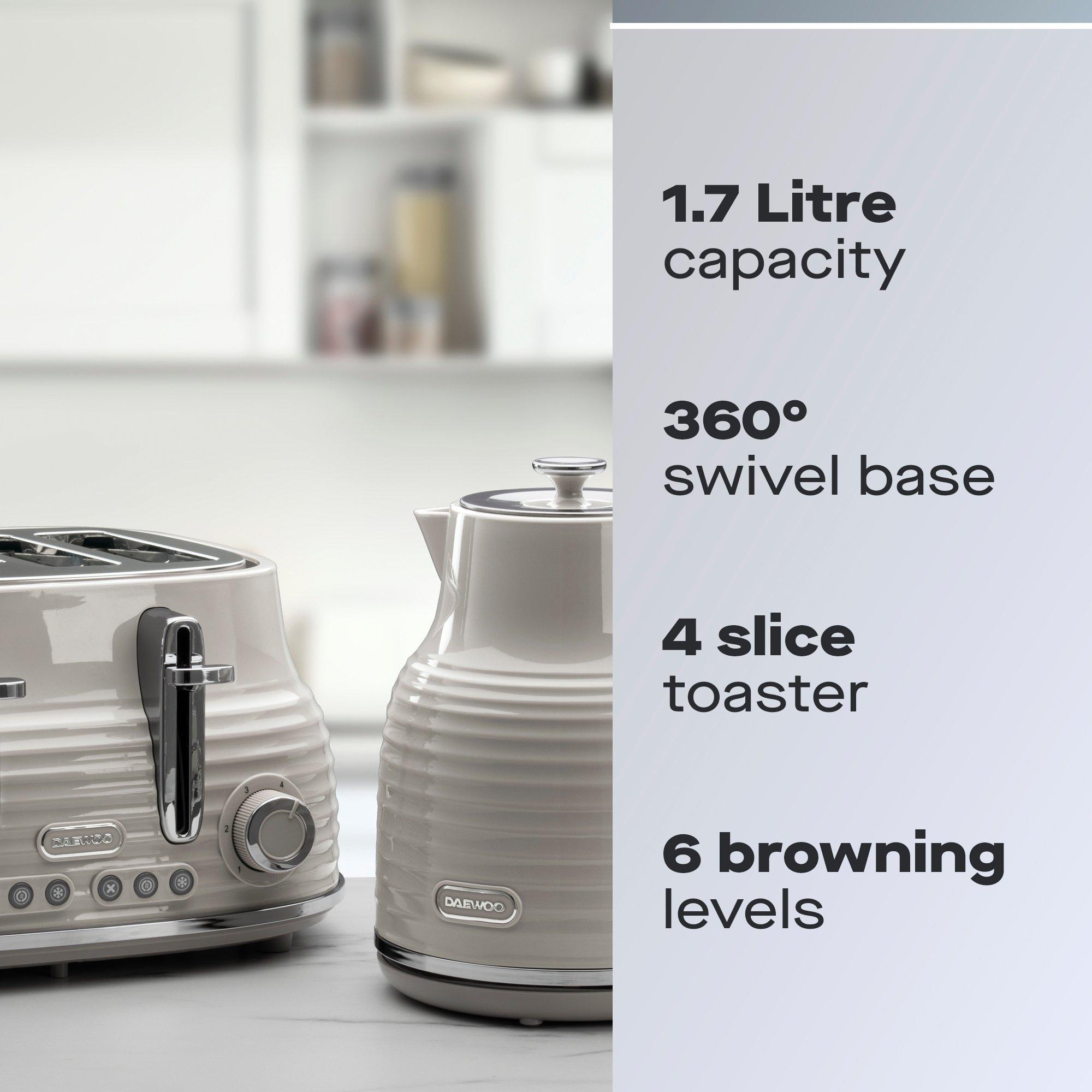 Taupe - Daewoo Electricals - SIENNA KETTLE & TOASTER BUNDLE TAUPE - 2