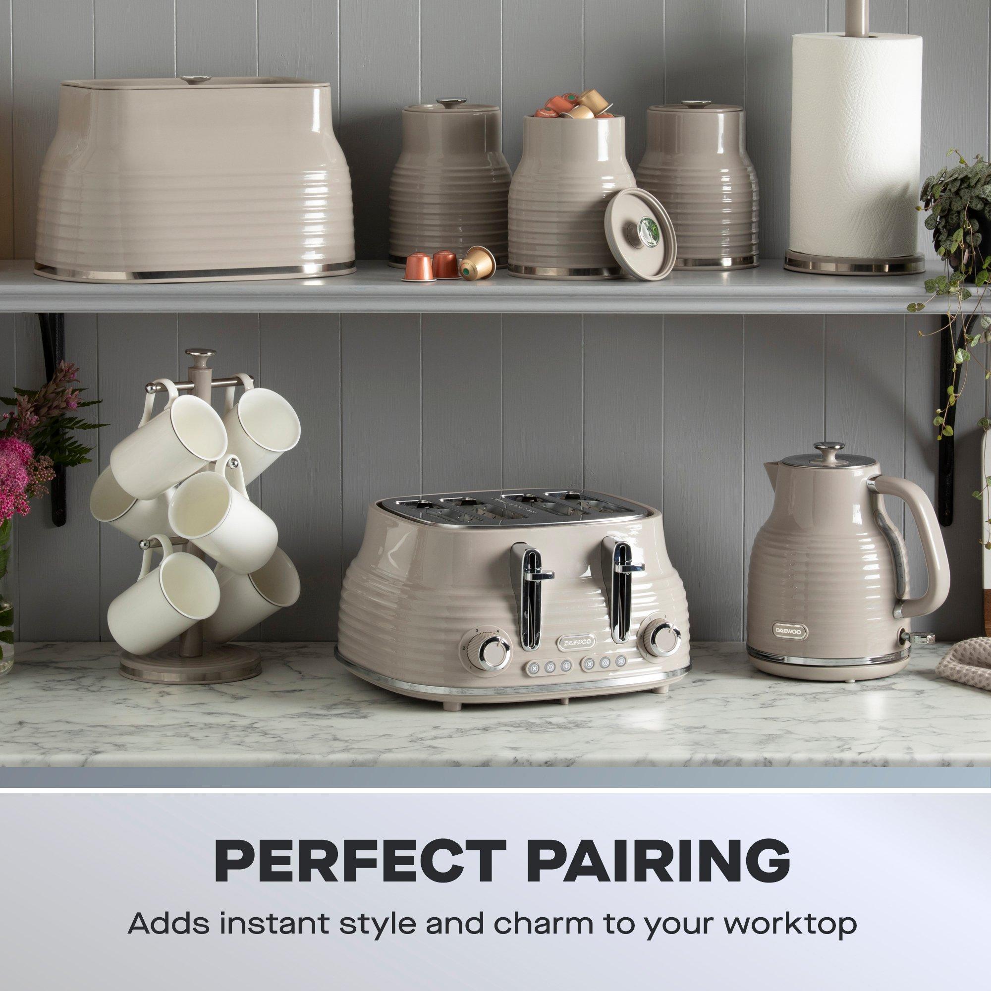 Taupe - Daewoo Electricals - SIENNA KETTLE & TOASTER BUNDLE TAUPE - 3