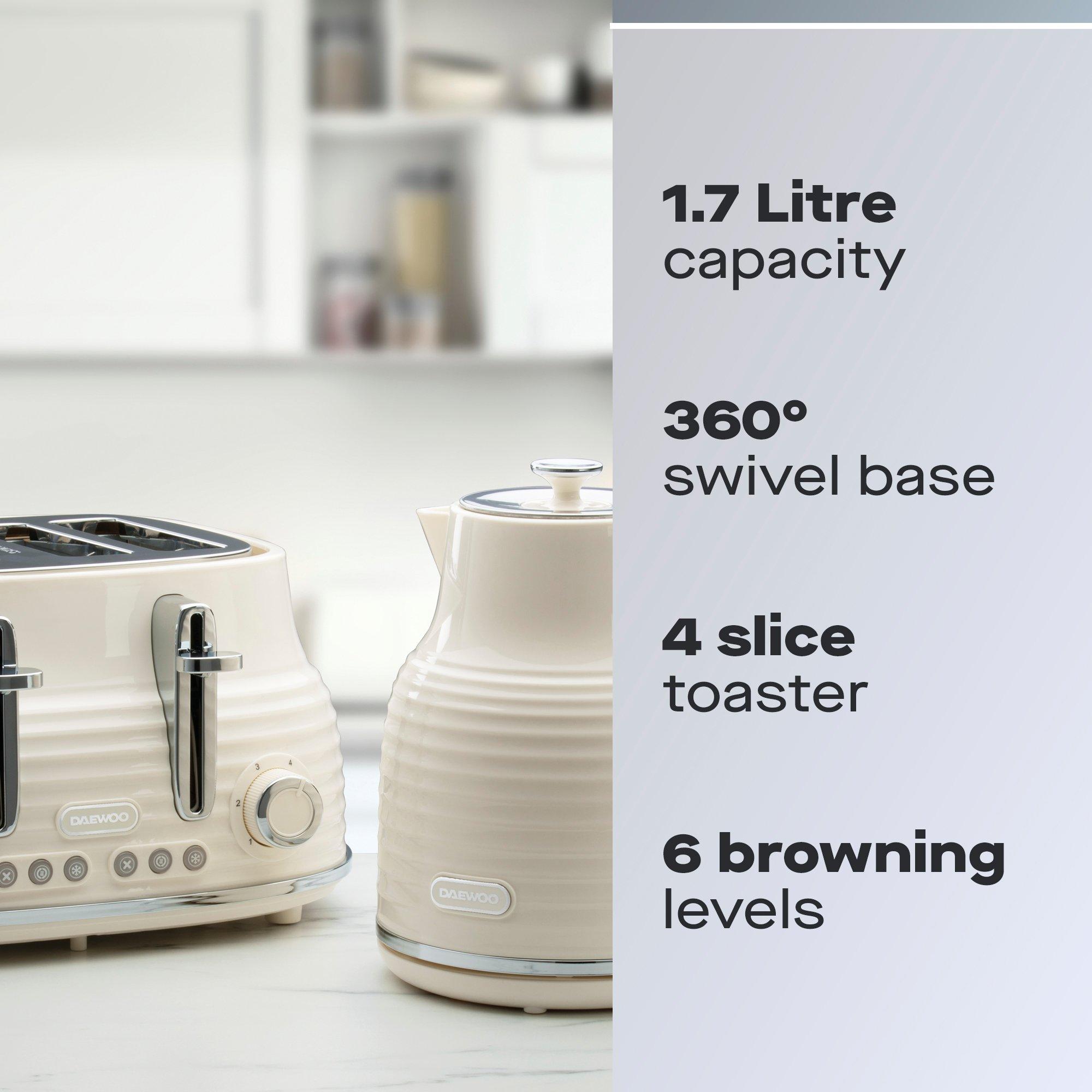 Cream - Daewoo Electricals - SIENNA KETTLE & TOASTER BUNDLE CREAM - 2