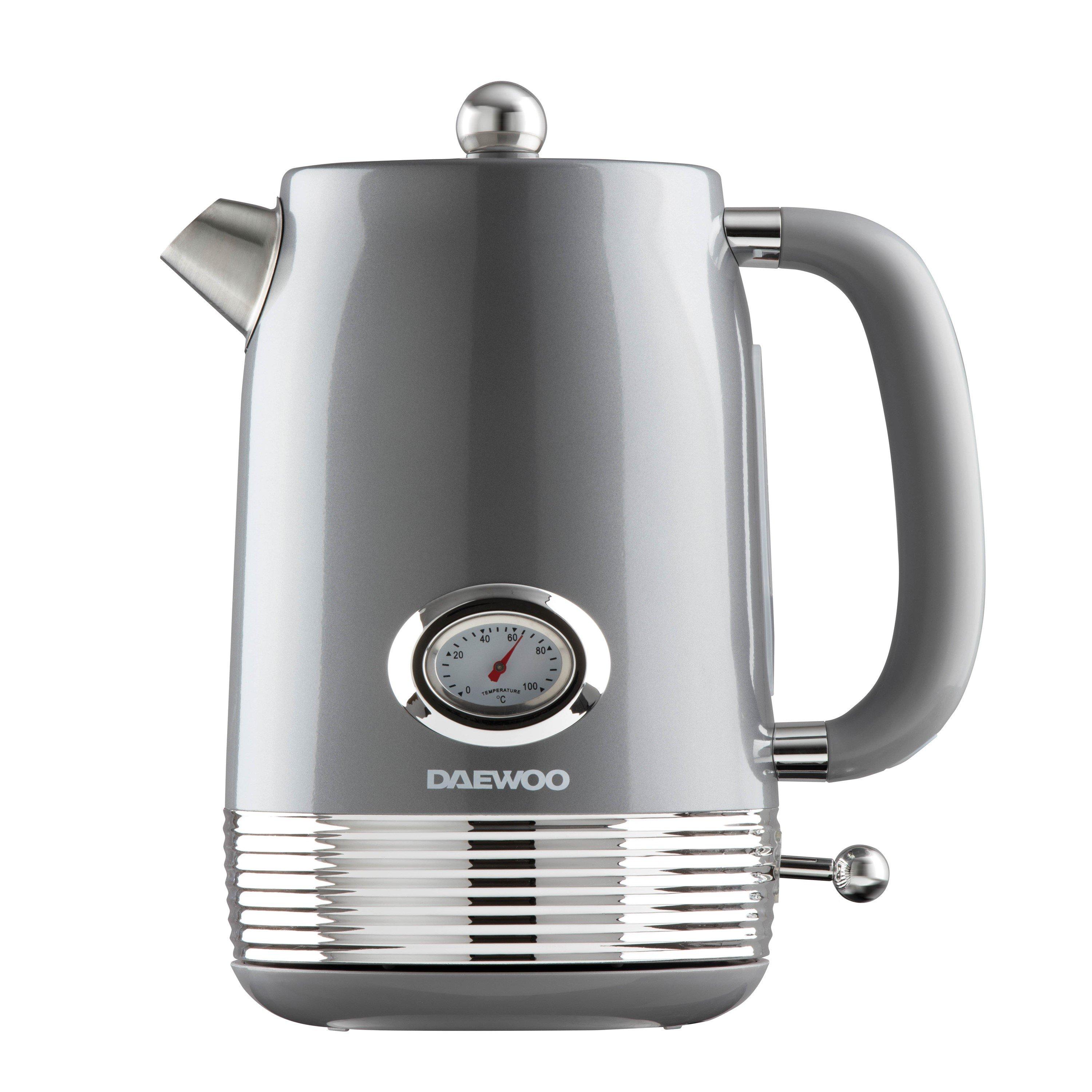 Daewoo Unisex Grey 1.5L 'Denver Collection' Retro Kettle 6-Cups-In-1-Boil Jug Temperature Gauge In - Image 8