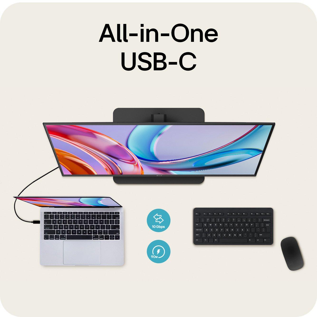 Sort - LG - 32U720A-B 31.5 Inch UltraFine 4K UHD VA USB-C Monitor - 9