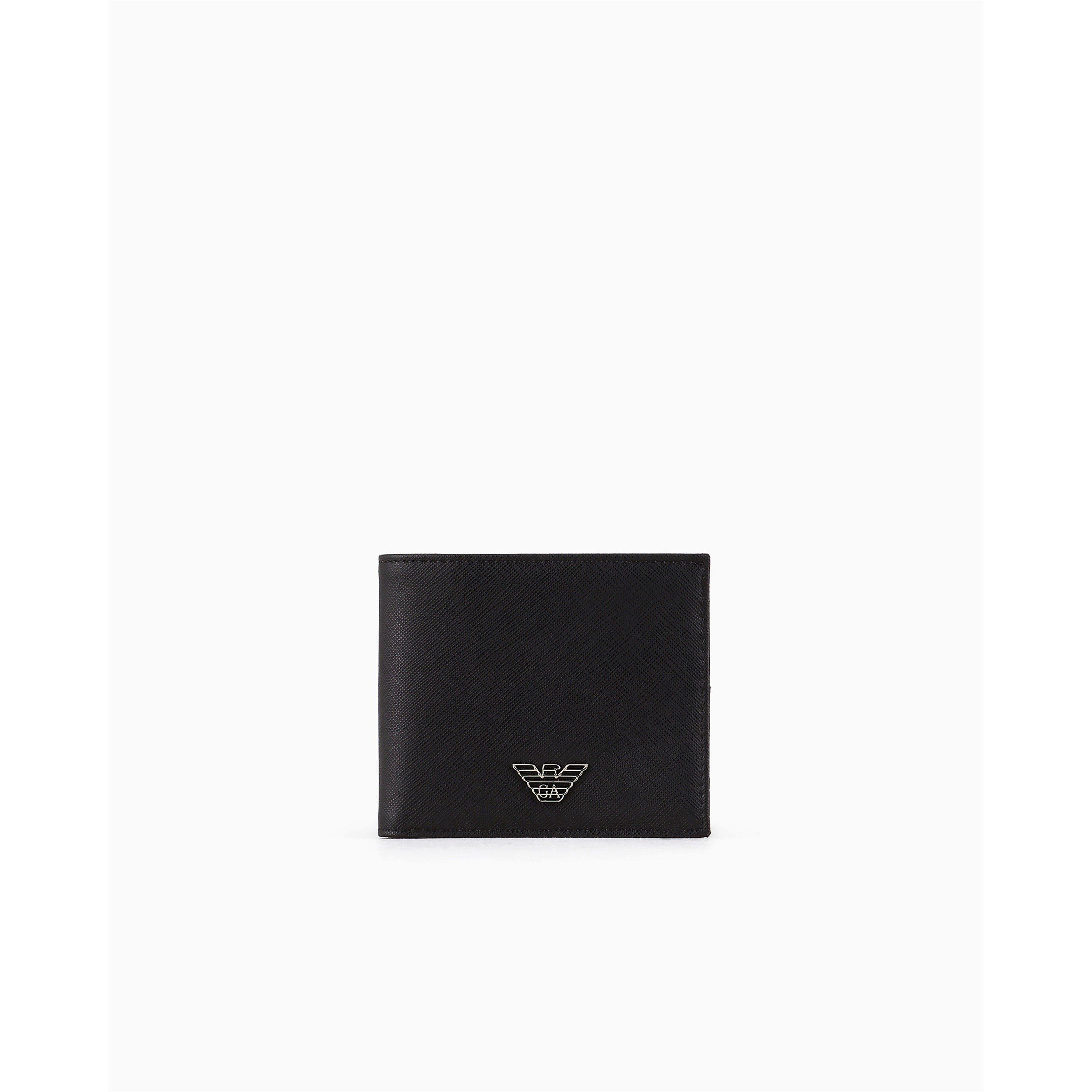 Black 81072 - Emporio Armani - Men's Badge Billfold Wallet - 1