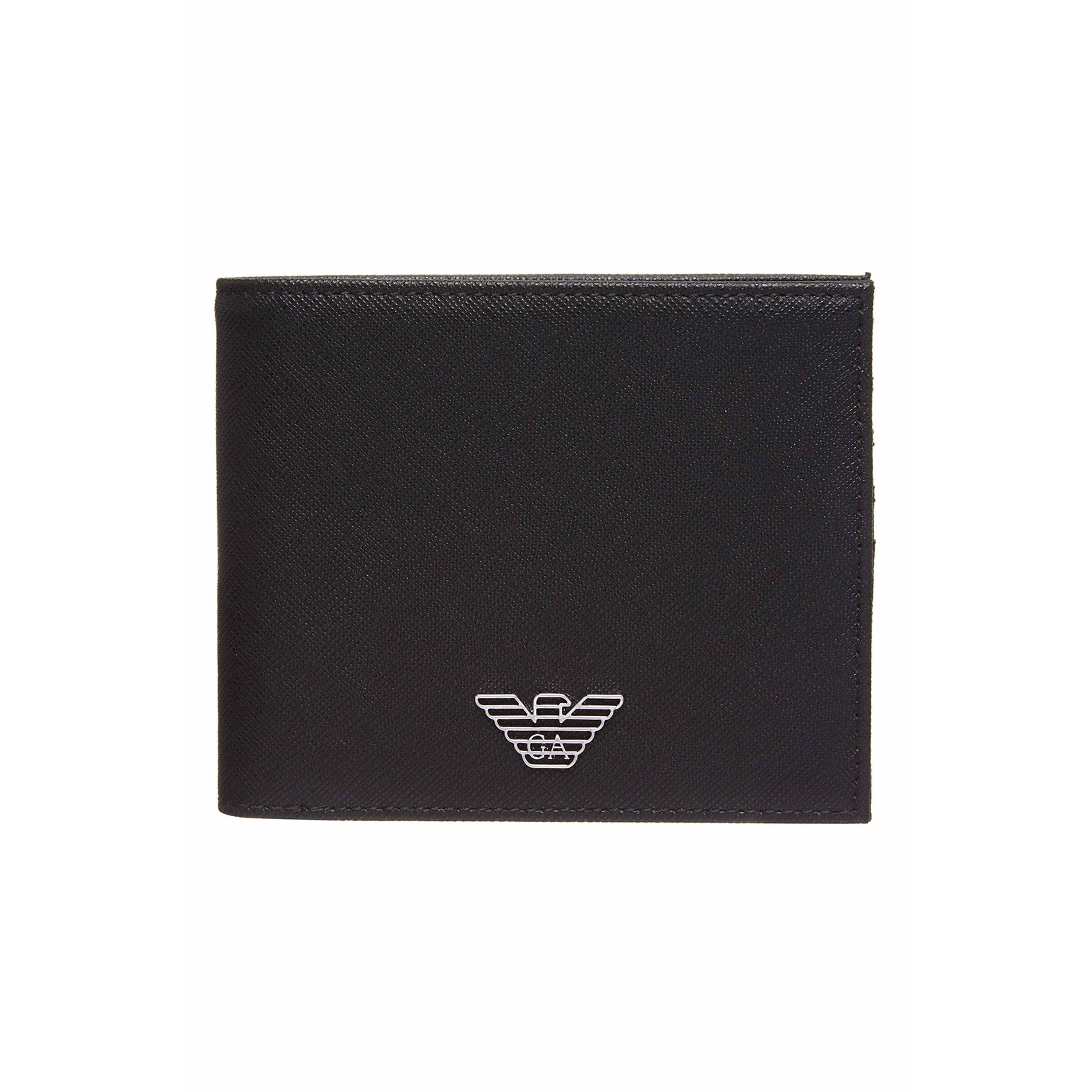 Black 81072 - Emporio Armani - Men's Badge Billfold Wallet - 2