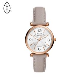 Fossil Carlie Three Hand Date Gray LiteHide™ Leather Watch ES5161