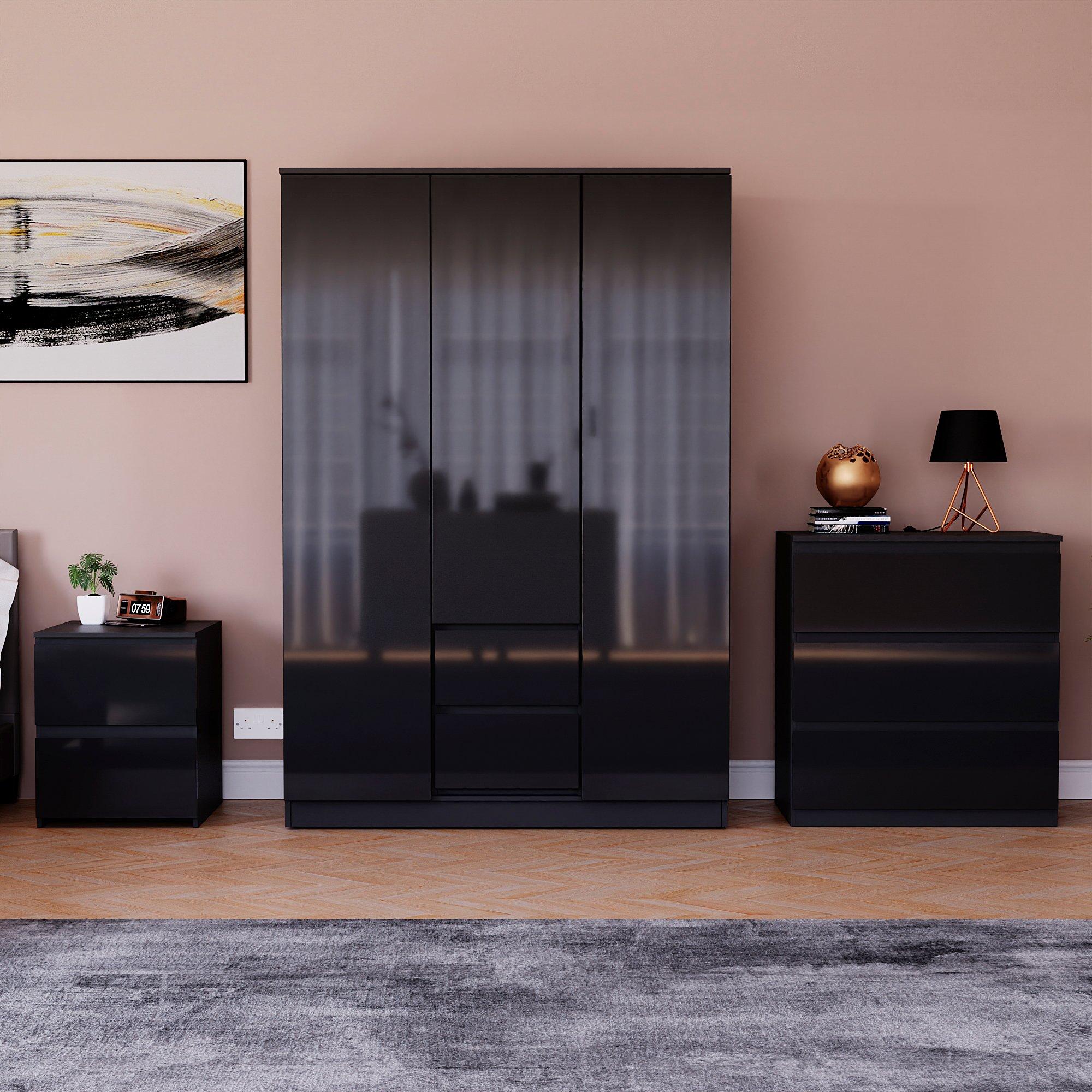 Black - Lassic - Vida Designs Glinton Gloss 3 Piece Bedroom Set 6 - 3