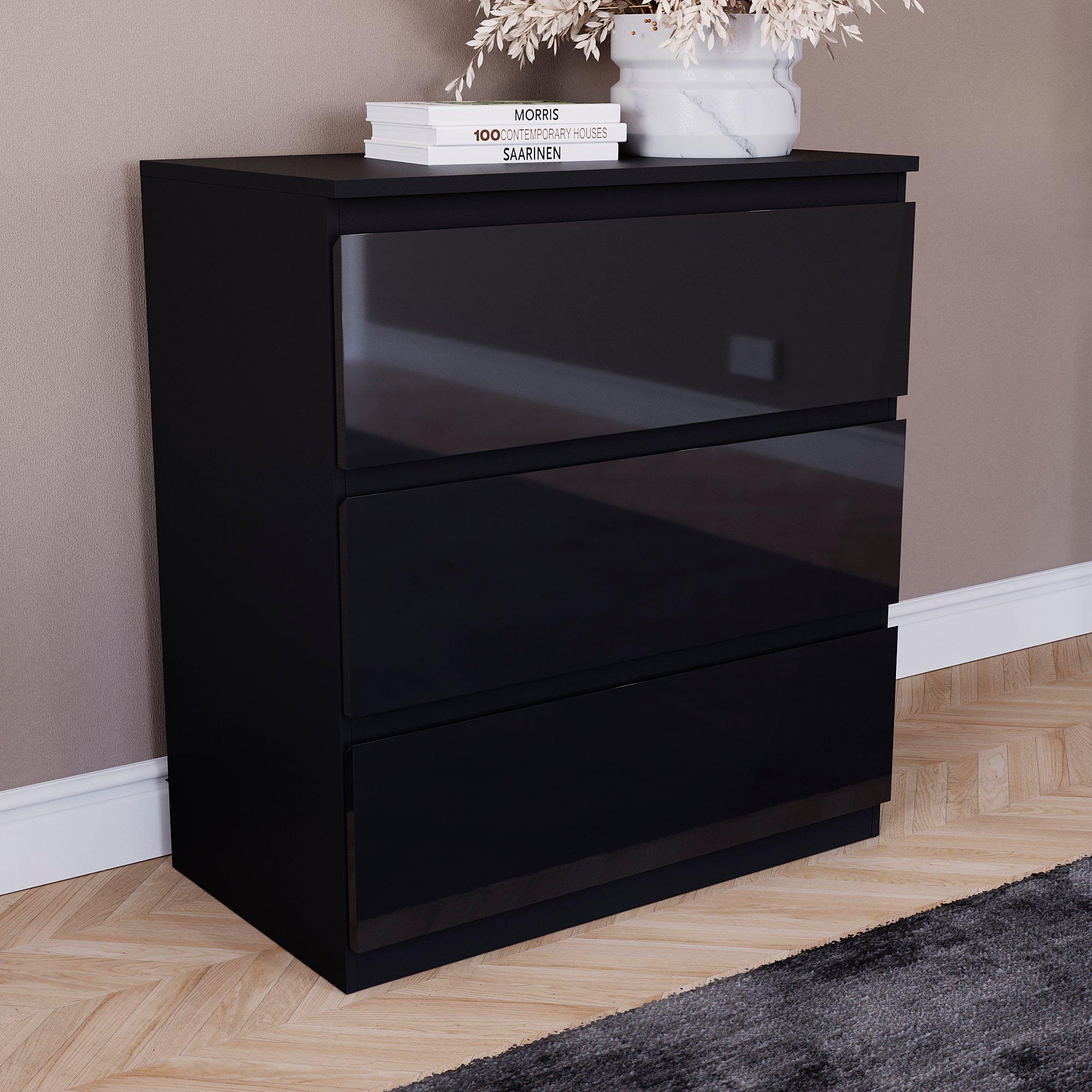 Black - Lassic - Vida Designs Glinton Gloss 3 Piece Bedroom Set 6 - 6