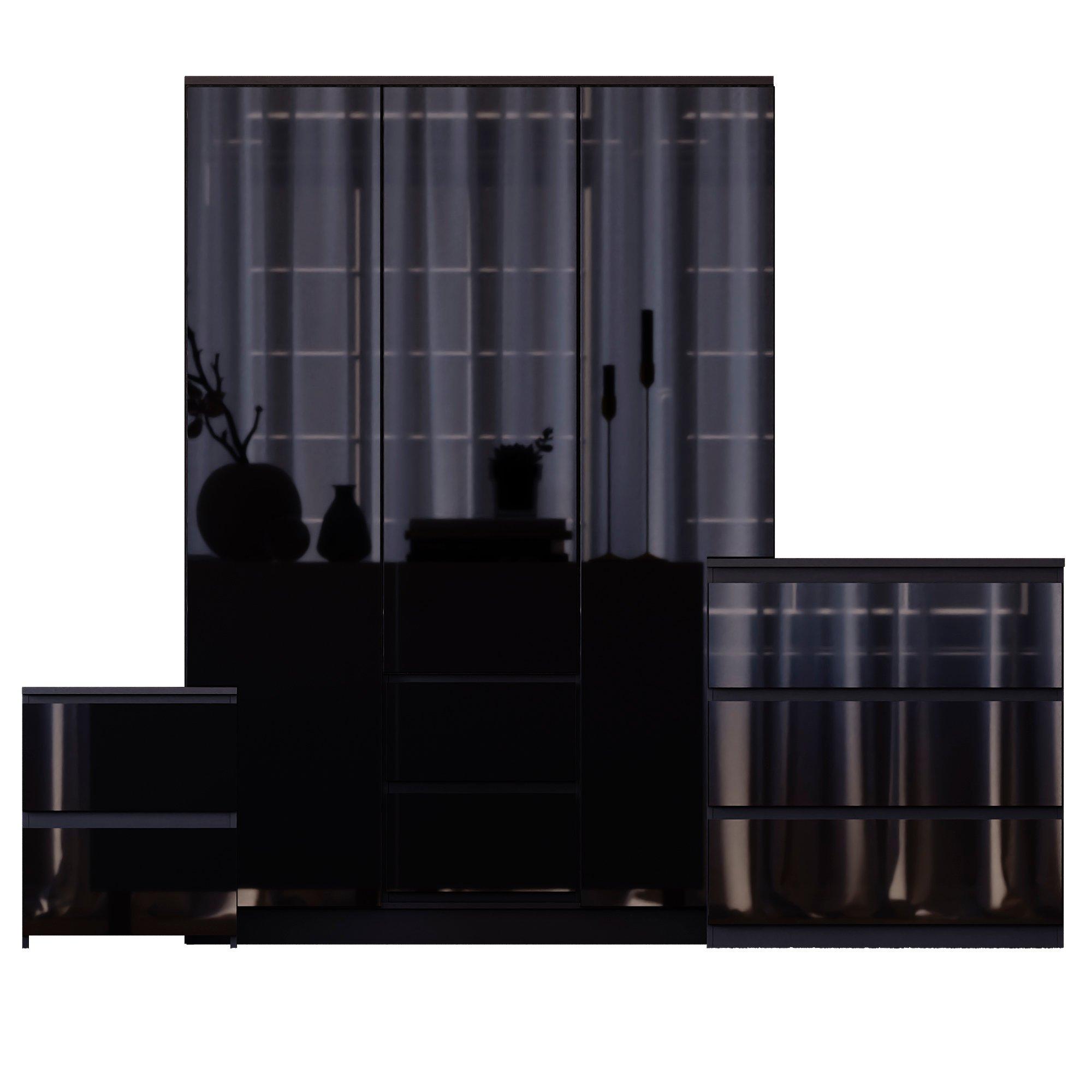 Black - Lassic - Vida Designs Glinton Gloss 3 Piece Bedroom Set 6 - 10