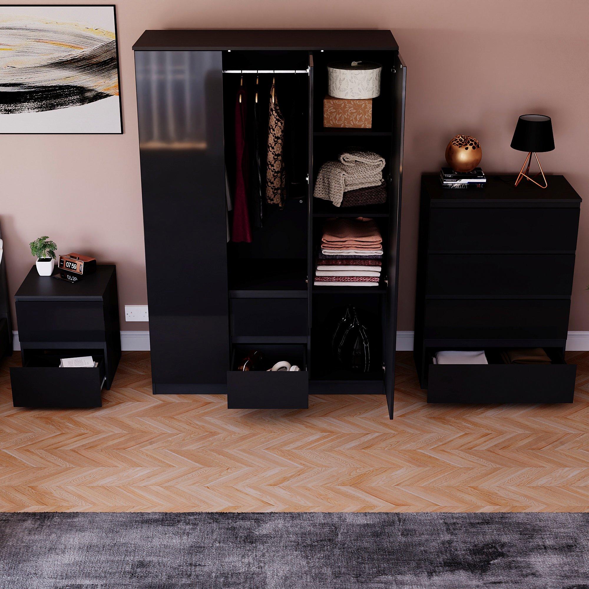 Black - Lassic - Vida Designs Glinton Gloss 3 Piece Bedroom Set 7 - 2