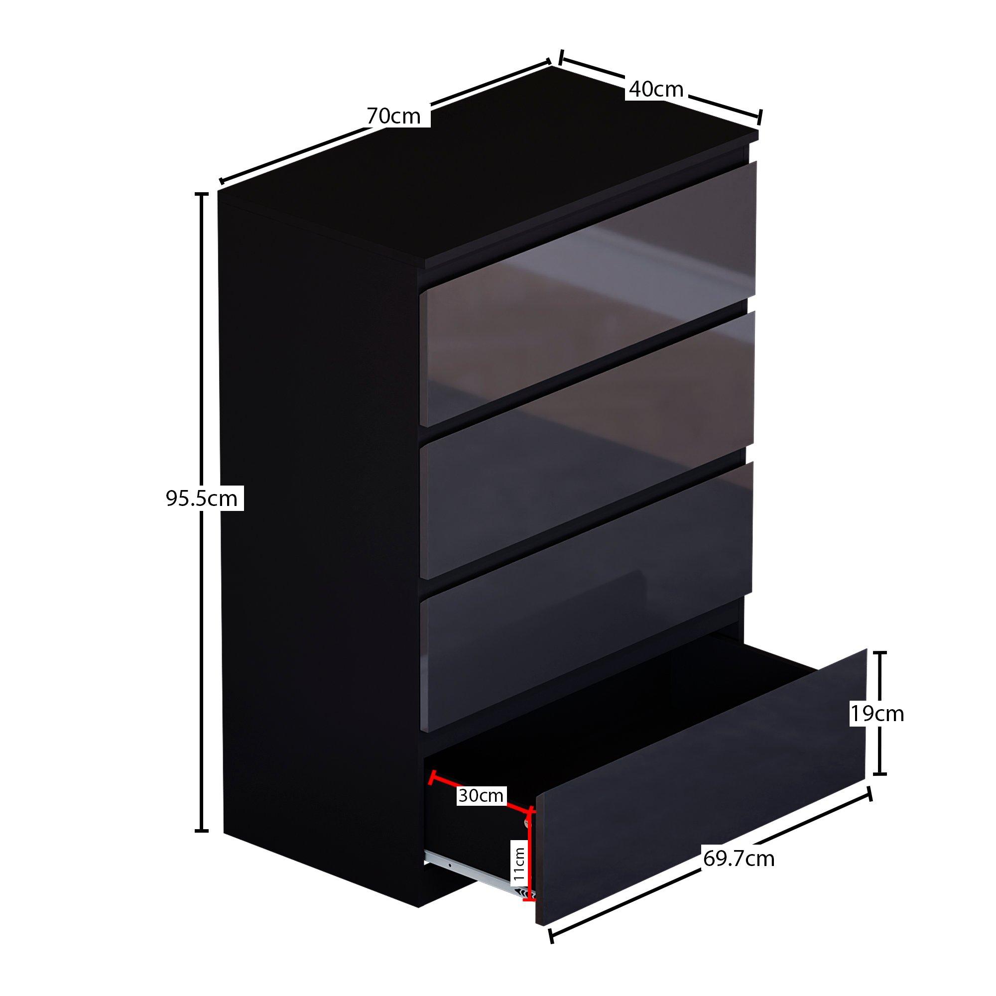 Black - Lassic - Vida Designs Glinton Gloss 3 Piece Bedroom Set 7 - 7