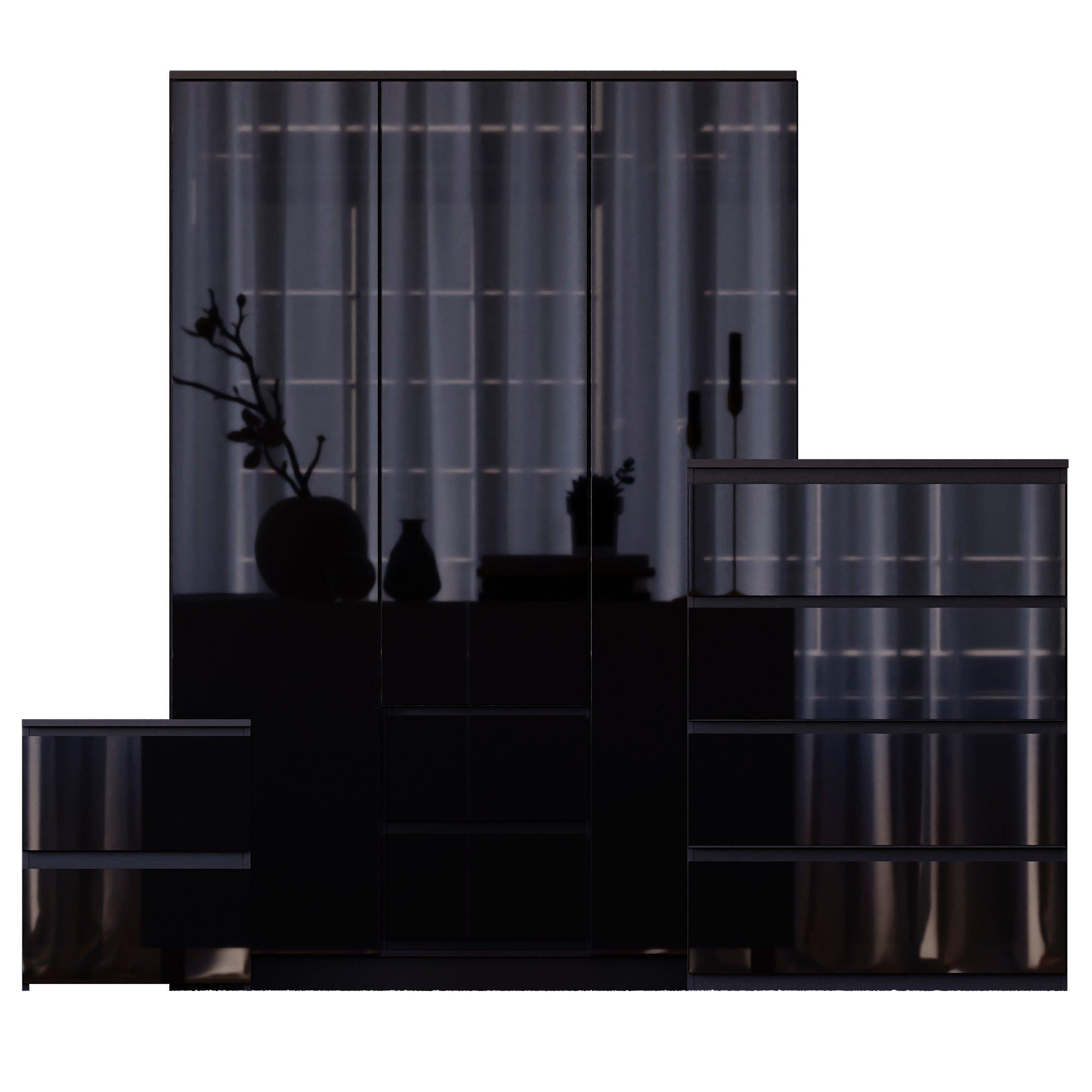 Black - Lassic - Vida Designs Glinton Gloss 3 Piece Bedroom Set 7 - 10