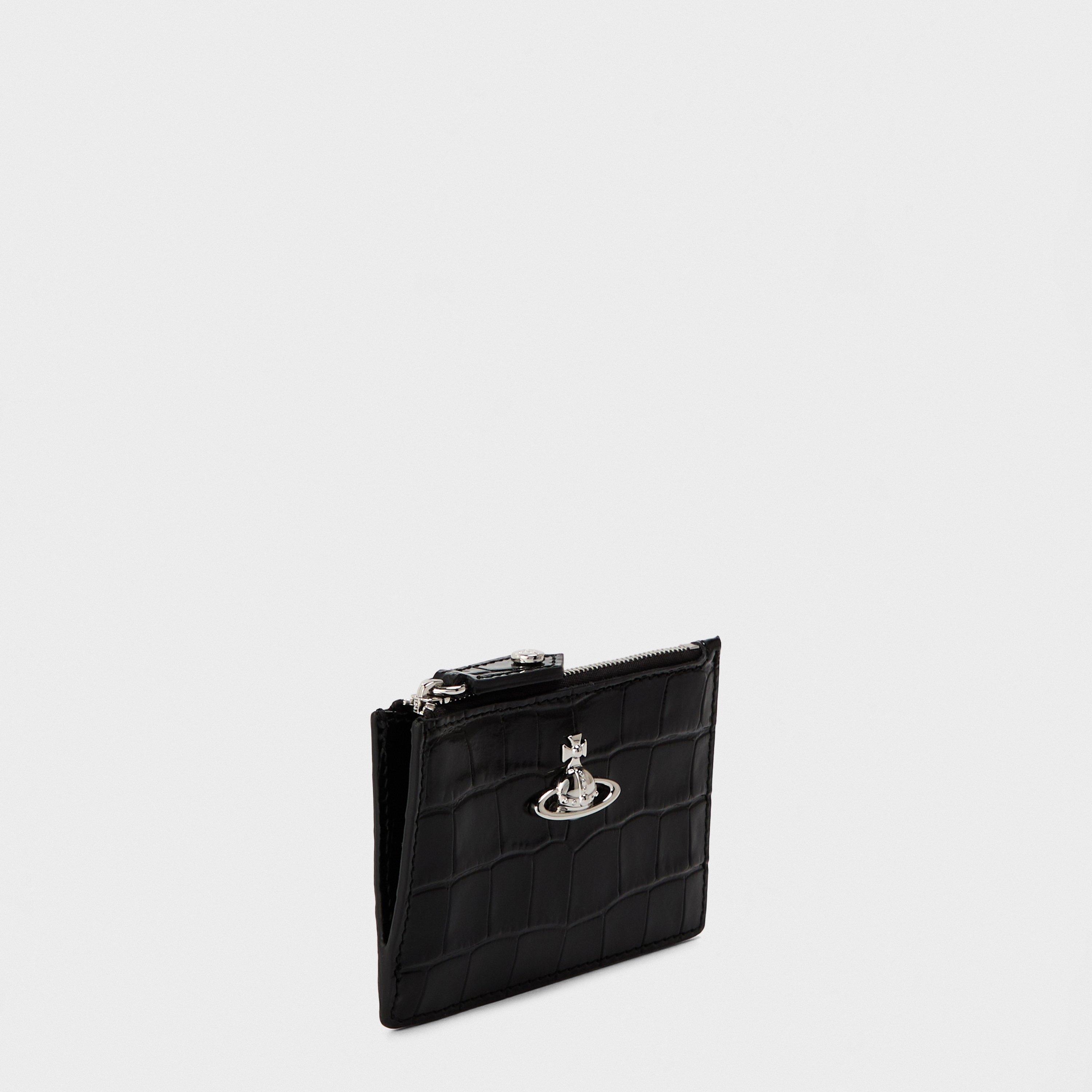 Black - Vivienne Westwood - Women's Viv Crocodile Card Holder - 3