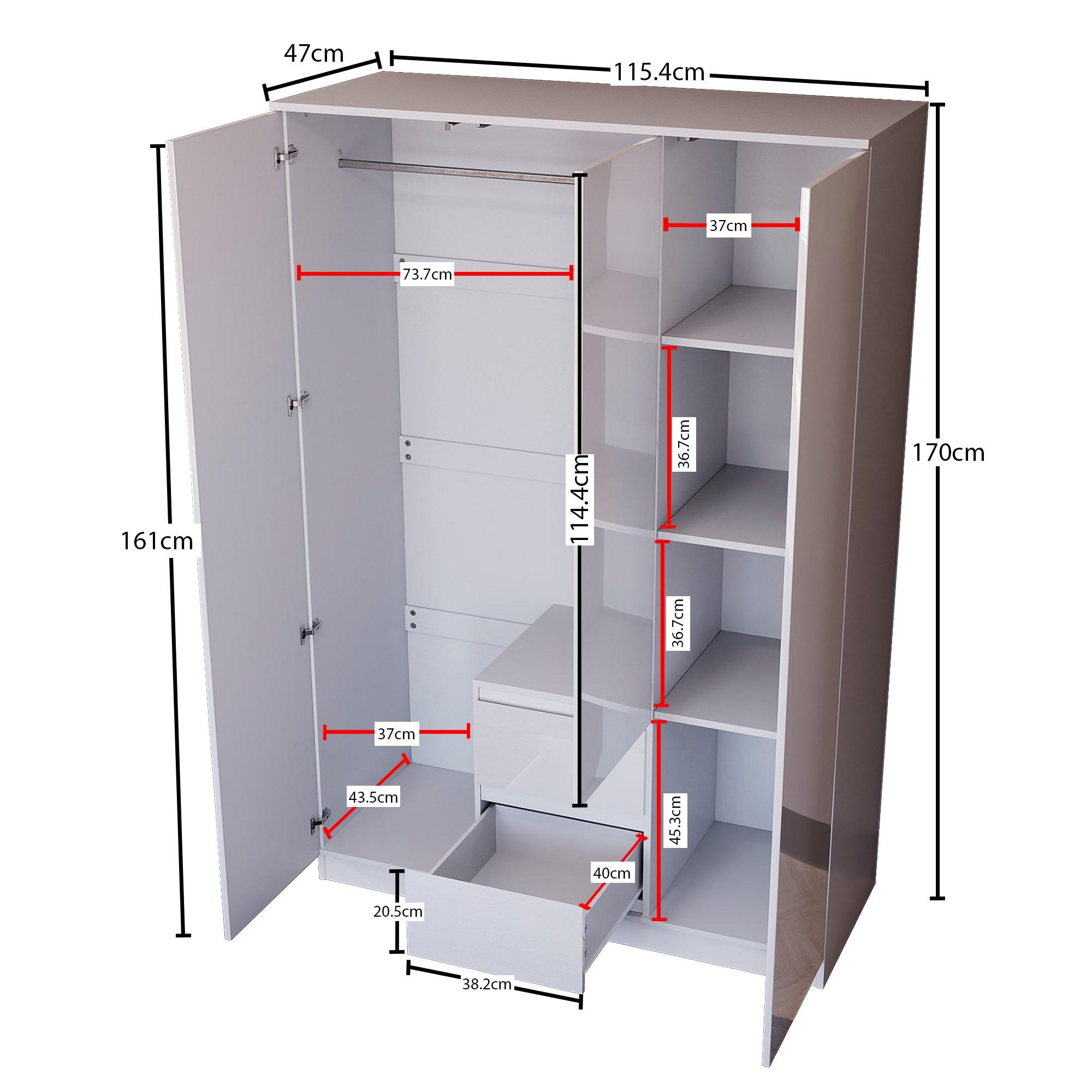 White - Lassic - Vida Designs Glinton Gloss 3 Piece Bedroom Set 9 - 9