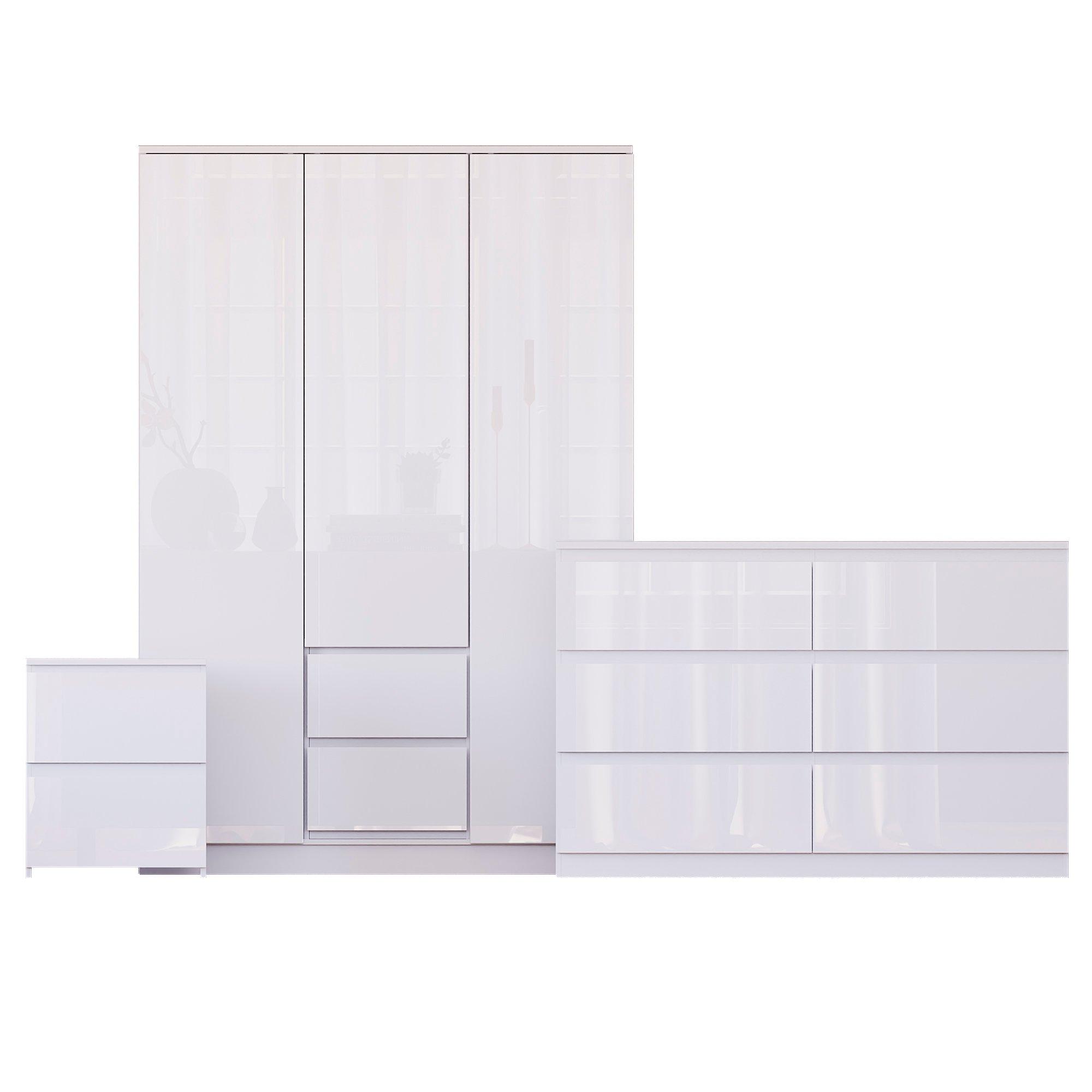 White - Lassic - Vida Designs Glinton Gloss 3 Piece Bedroom Set 9 - 10