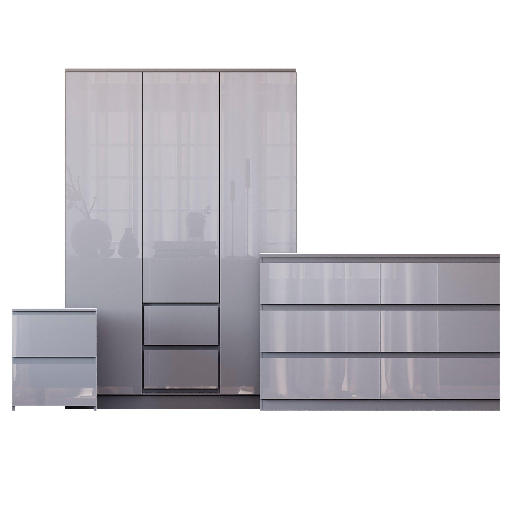 Grey - Lassic - Vida Designs Glinton Gloss 3 Piece Bedroom Set 9 - 10