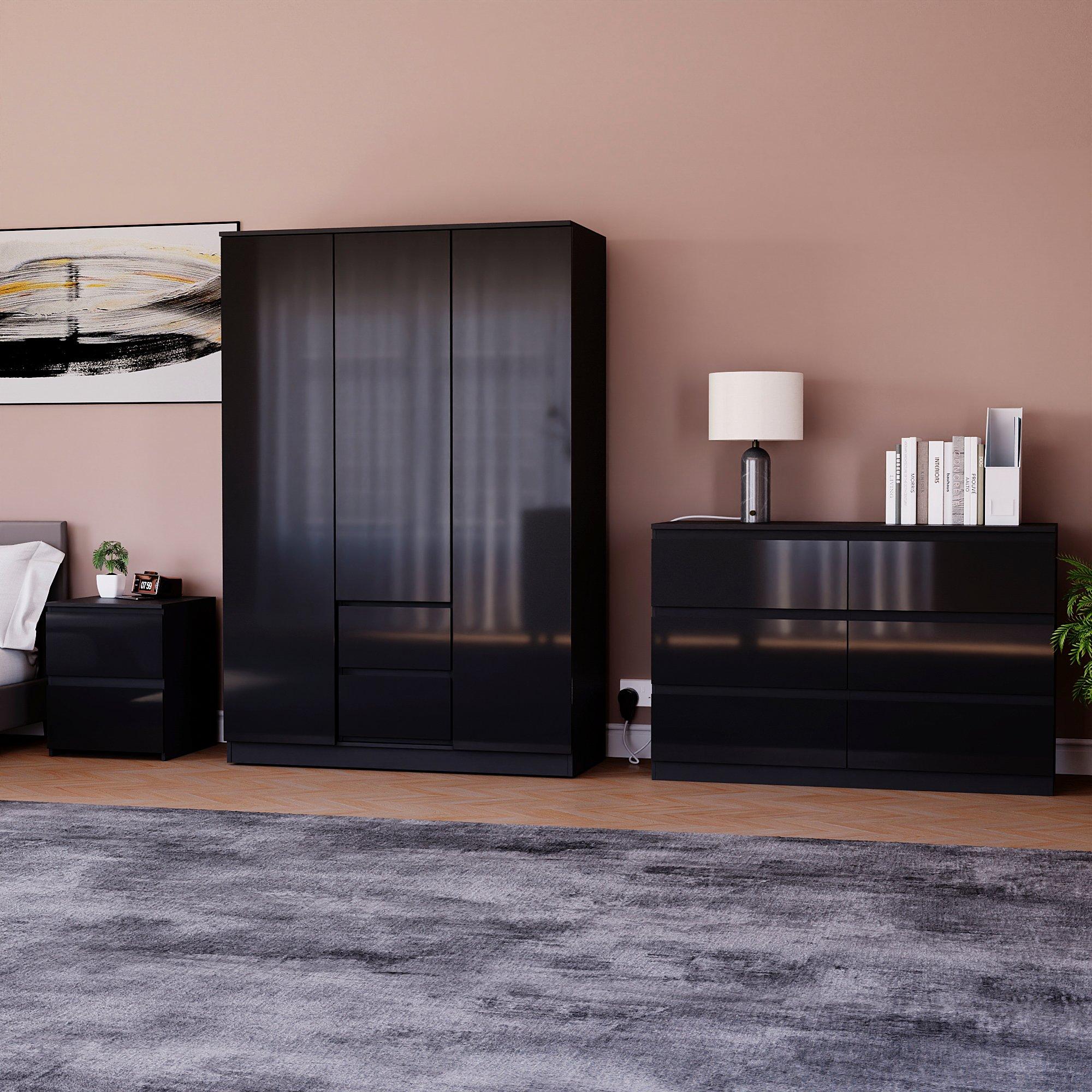 Vida Designs Glinton Gloss 3 Piece Bedroom Set 9