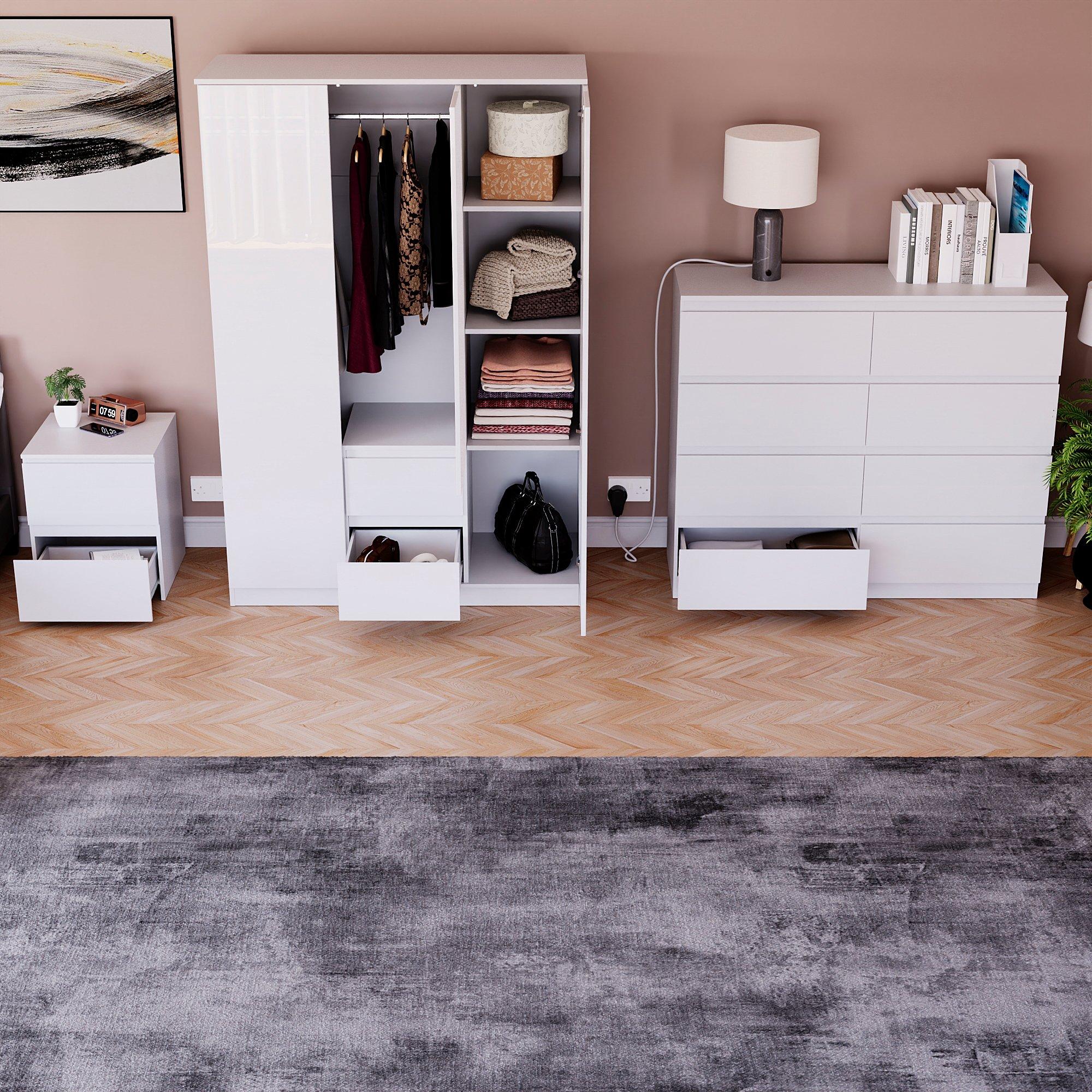 White - Lassic - Vida Designs Glinton Gloss 3 Piece Bedroom Set 10 - 2