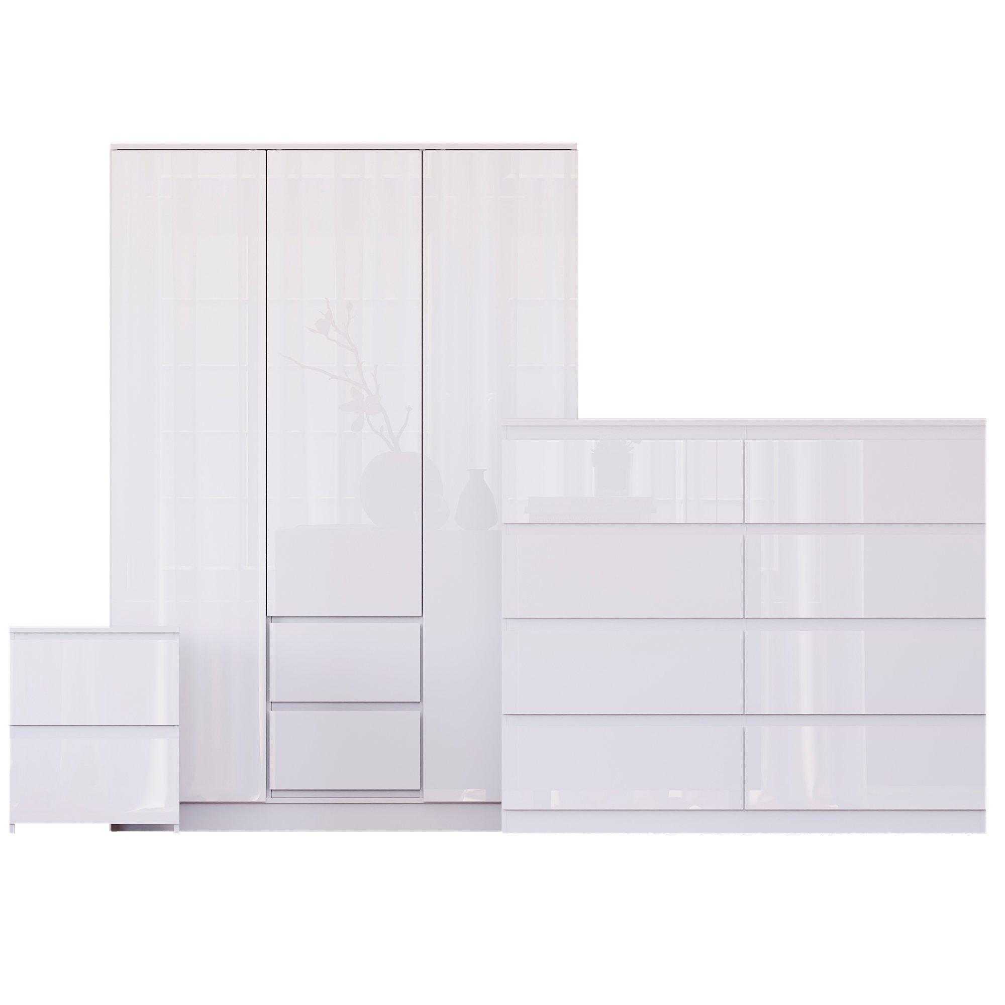 White - Lassic - Vida Designs Glinton Gloss 3 Piece Bedroom Set 10 - 10