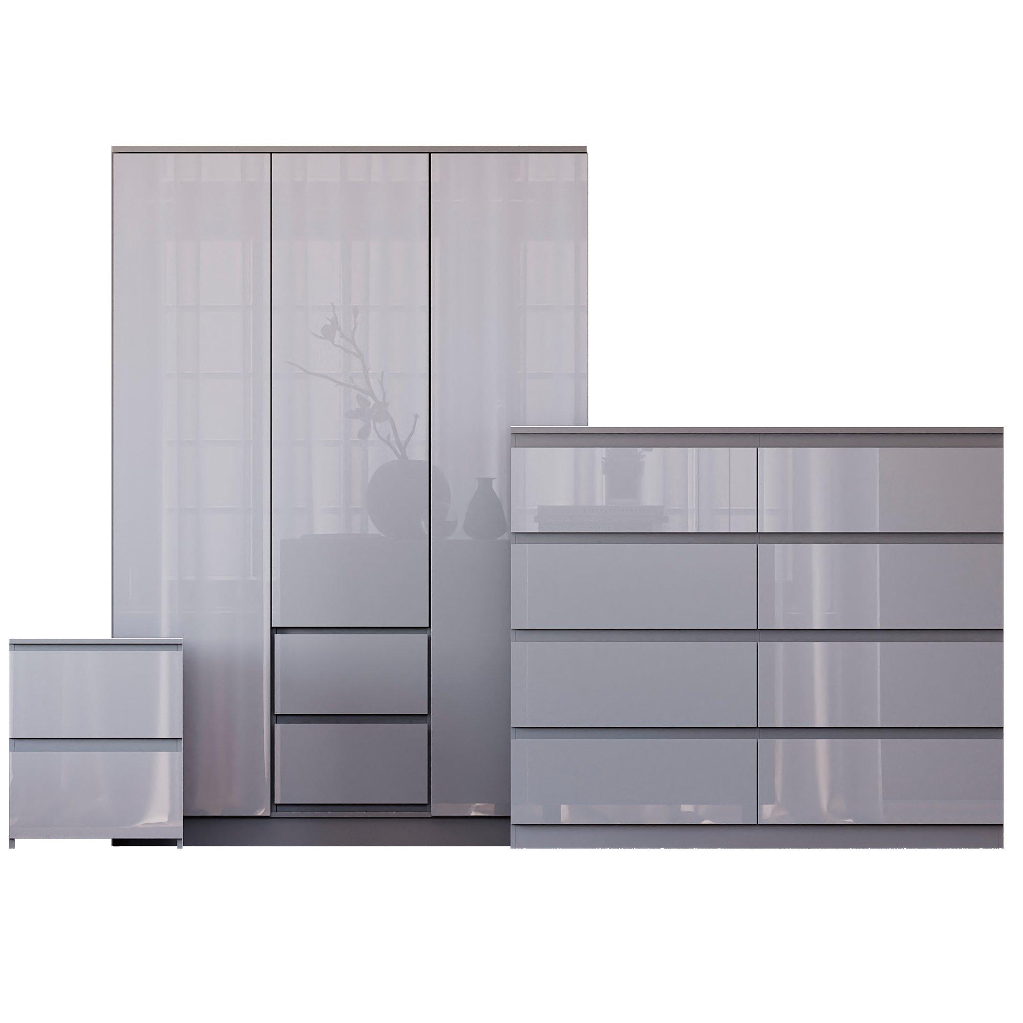 Grey - Lassic - Vida Designs Glinton Gloss 3 Piece Bedroom Set 10 - 10