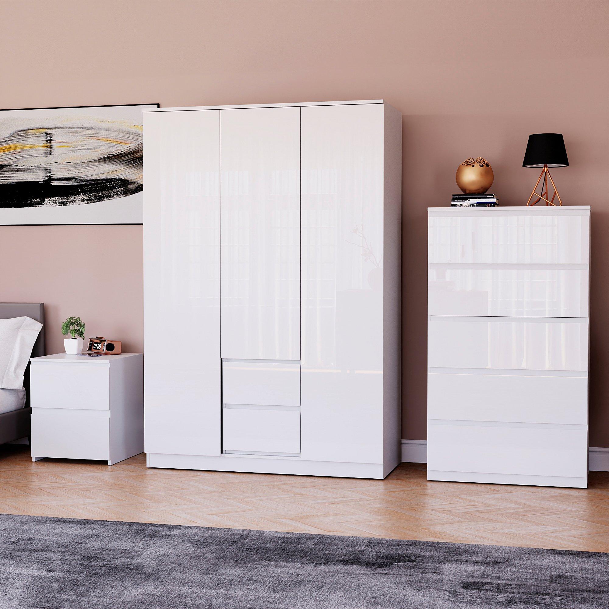 Vida Designs Glinton Gloss 3 Piece Bedroom Set 8