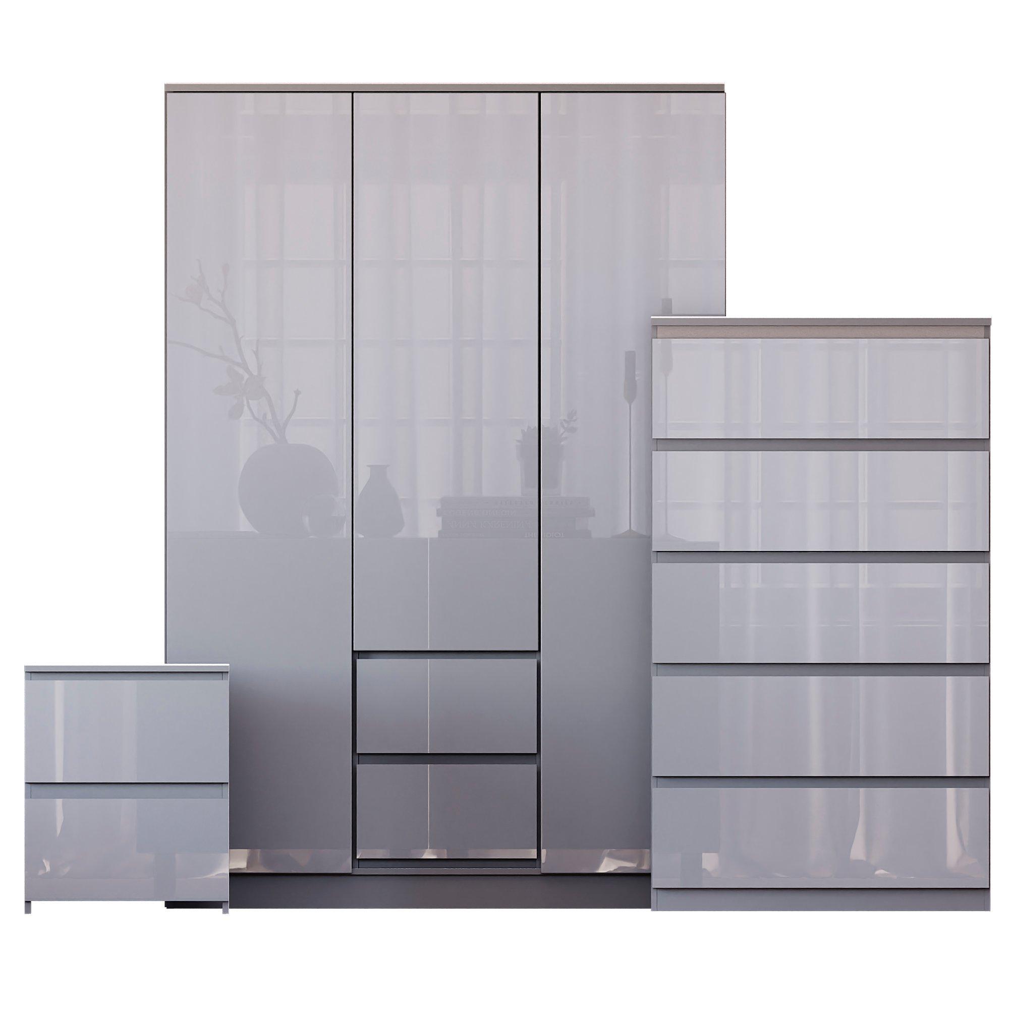 Grey - Lassic - Vida Designs Glinton Gloss 3 Piece Bedroom Set 8 - 10