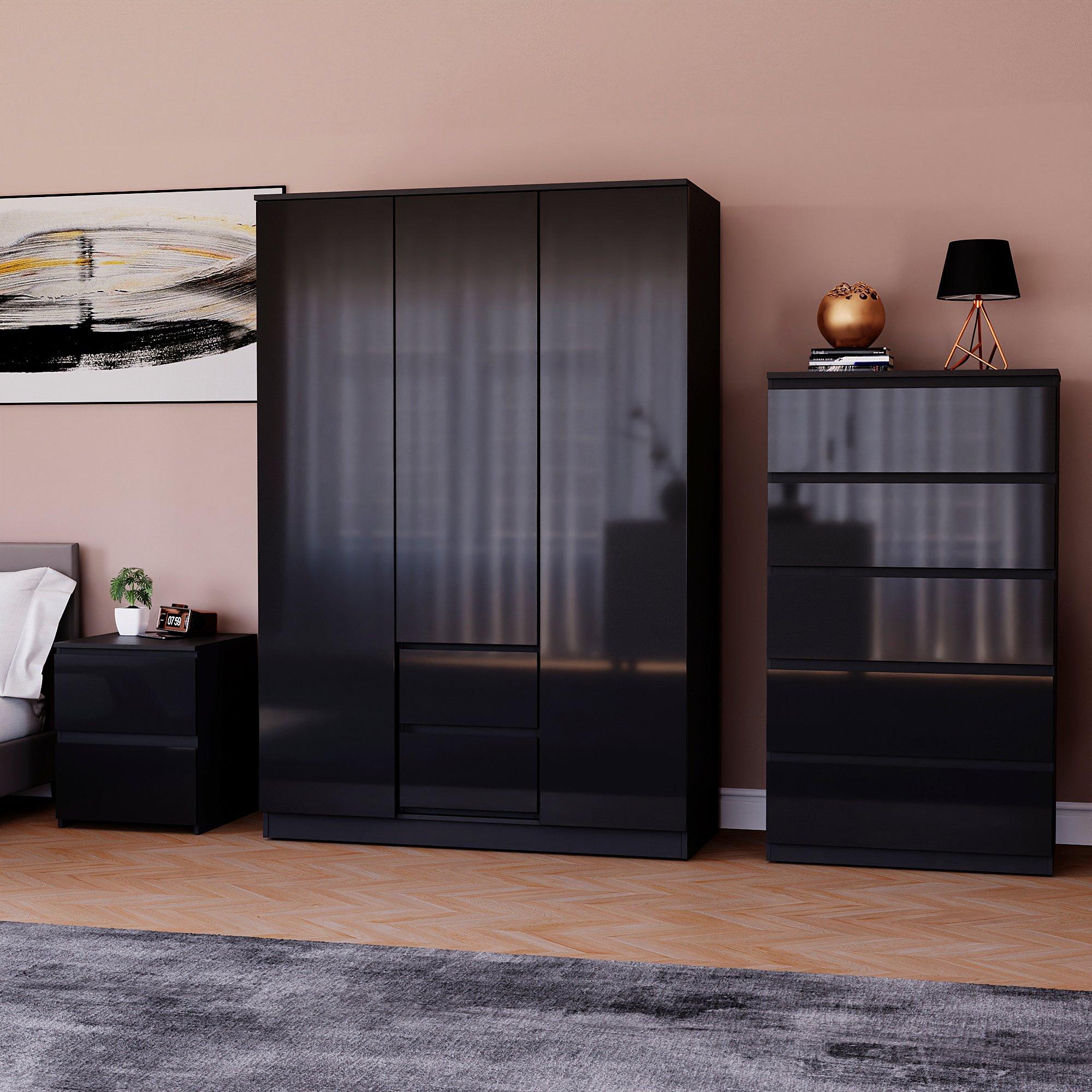 Vida Designs Glinton Gloss 3 Piece Bedroom Set 8