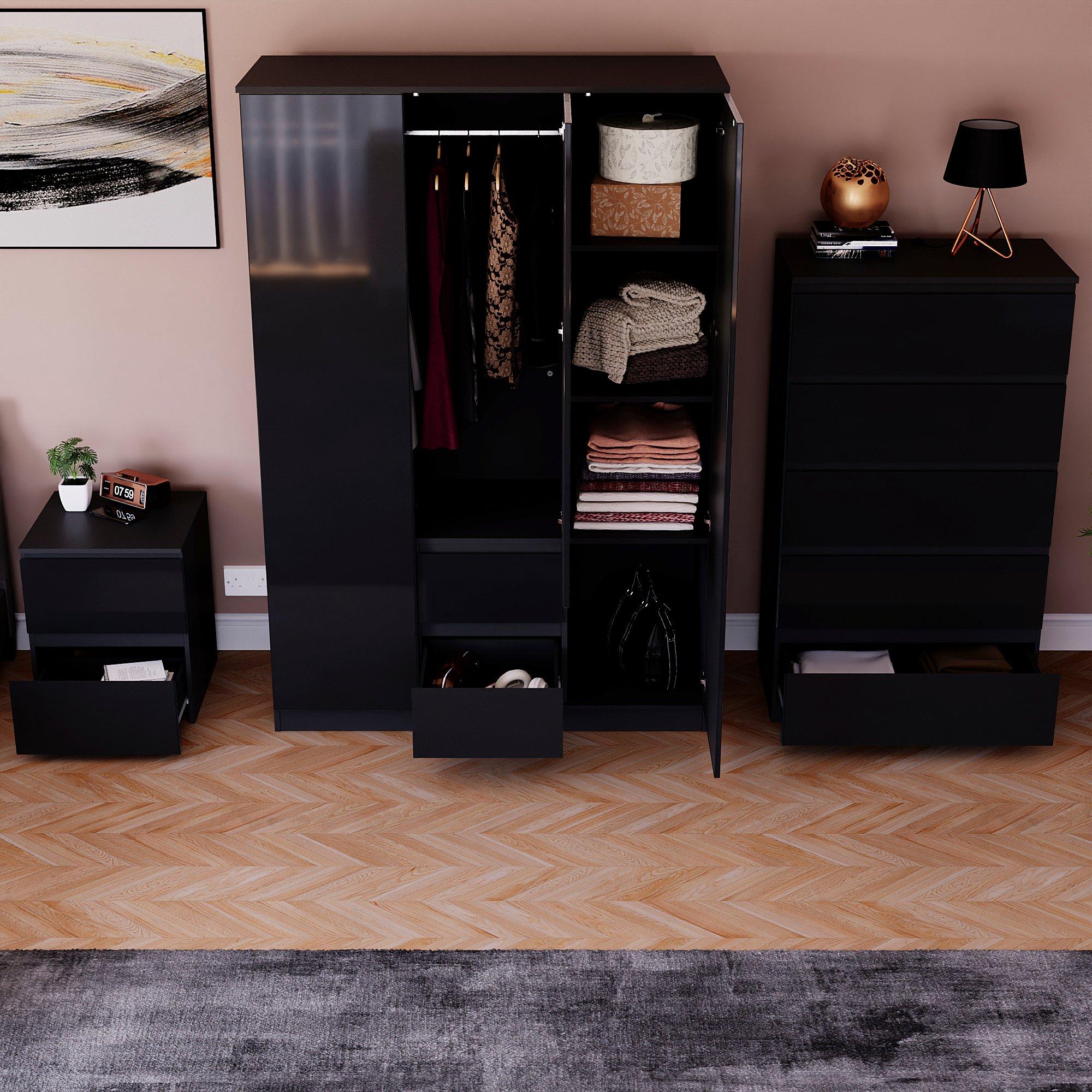 Black - Lassic - Vida Designs Glinton Gloss 3 Piece Bedroom Set 8 - 2