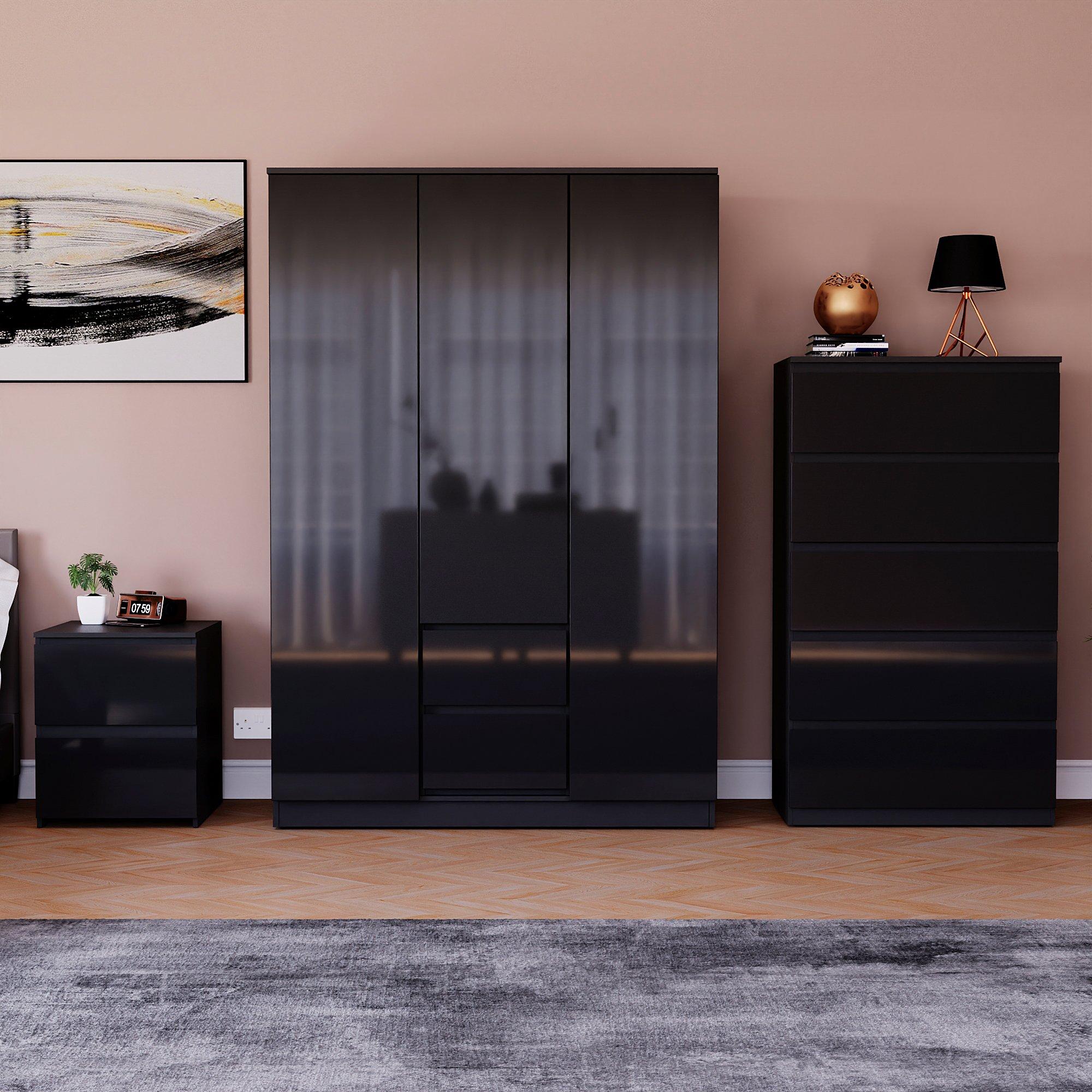 Black - Lassic - Vida Designs Glinton Gloss 3 Piece Bedroom Set 8 - 3