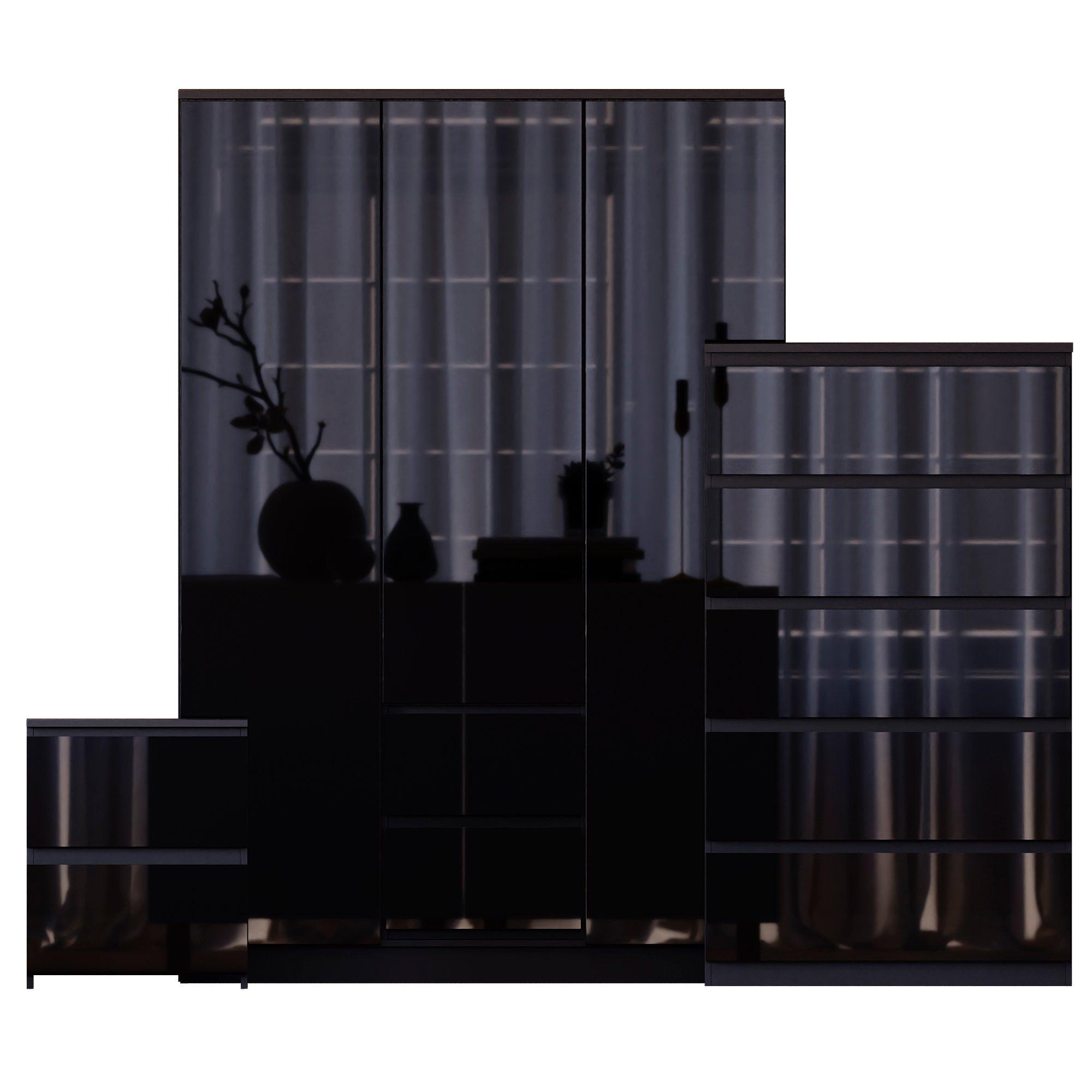 Black - Lassic - Vida Designs Glinton Gloss 3 Piece Bedroom Set 8 - 10