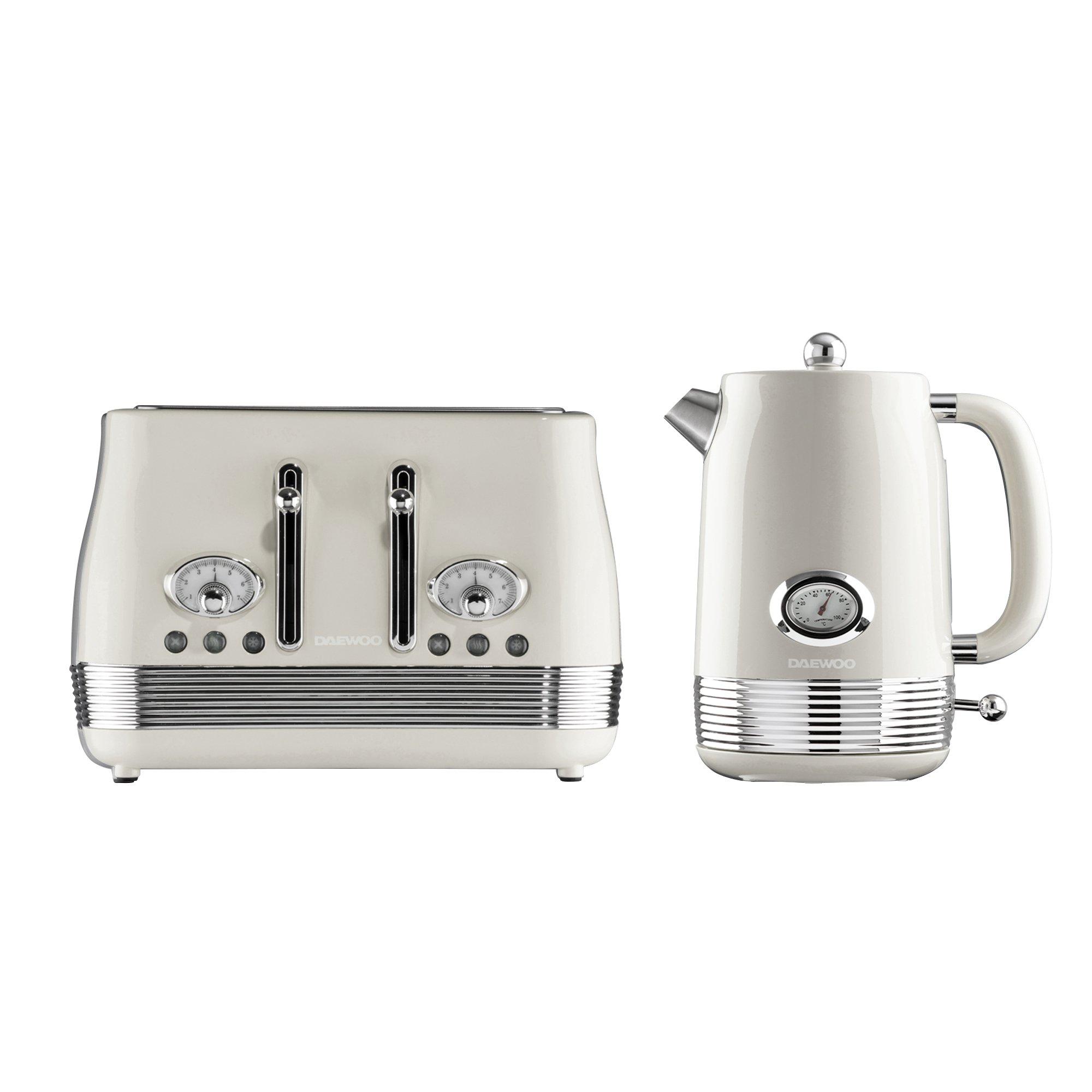 Daewoo Electricals  Denver Kettle & 4 Slice Toaster - Buttermilk