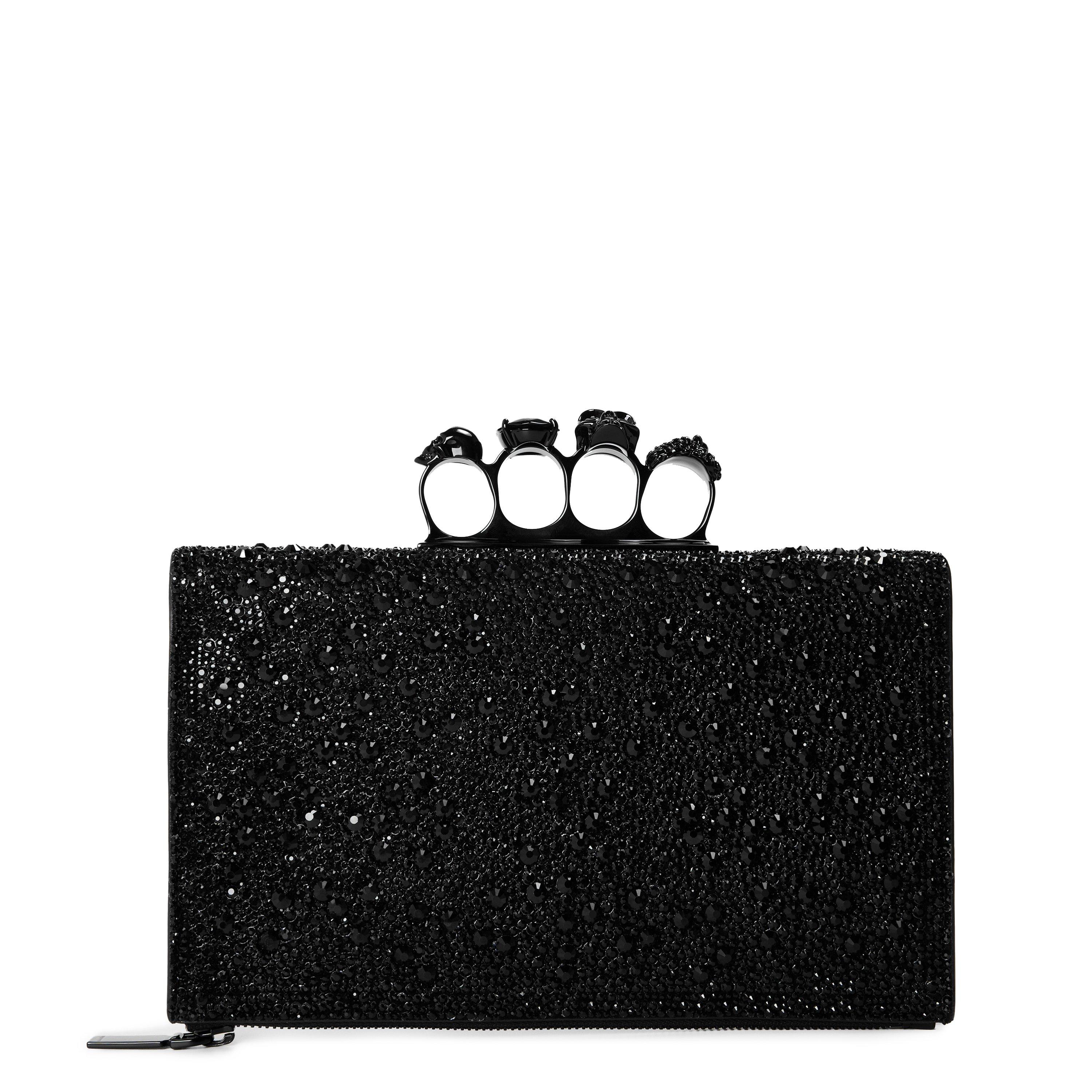 Alexander McQueen Women's Alex Knuckle Flat Clutch Bag - Black/Black