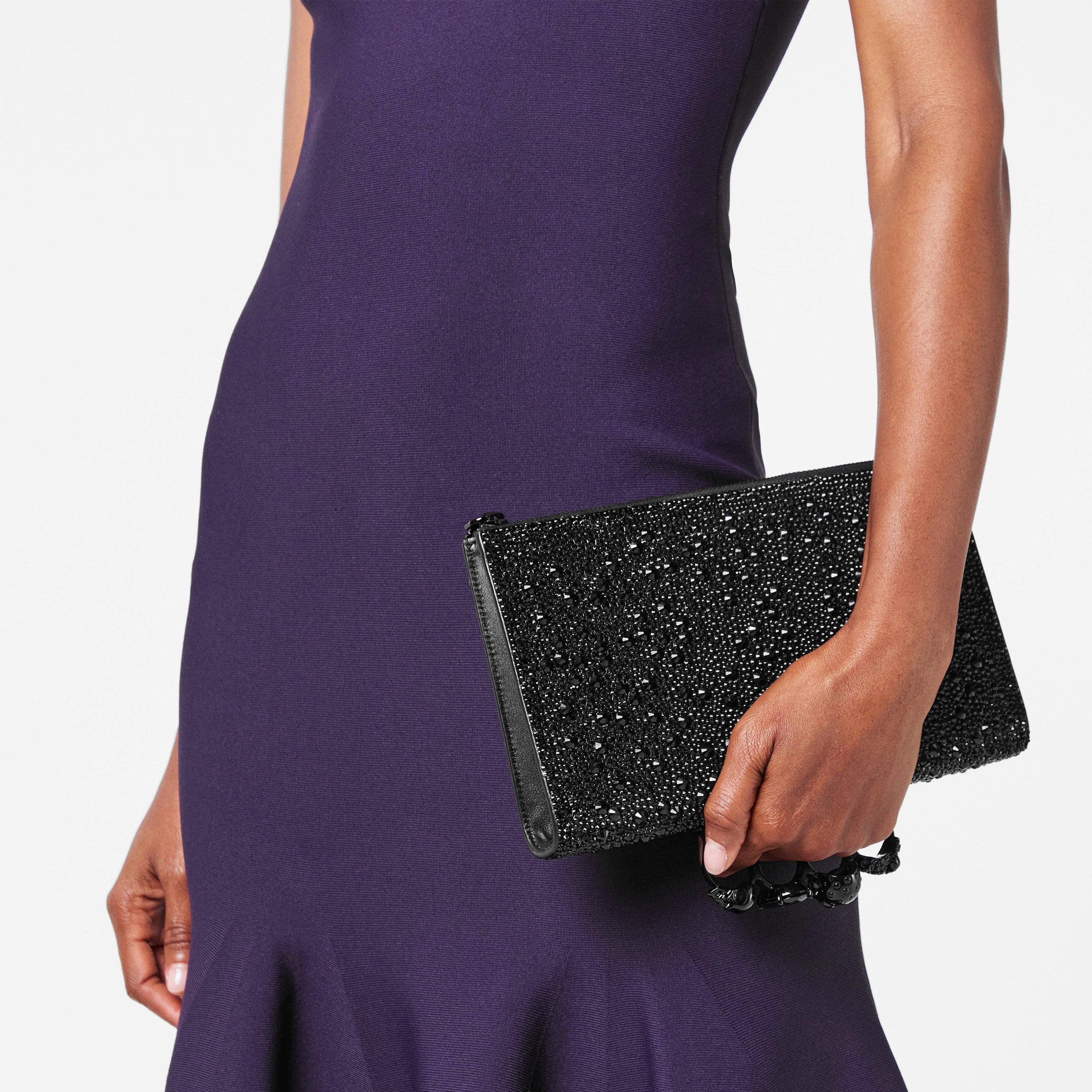 Black/Black - Alexander McQueen - Women's Alex Knuckle Flat Clutch Bag - 3