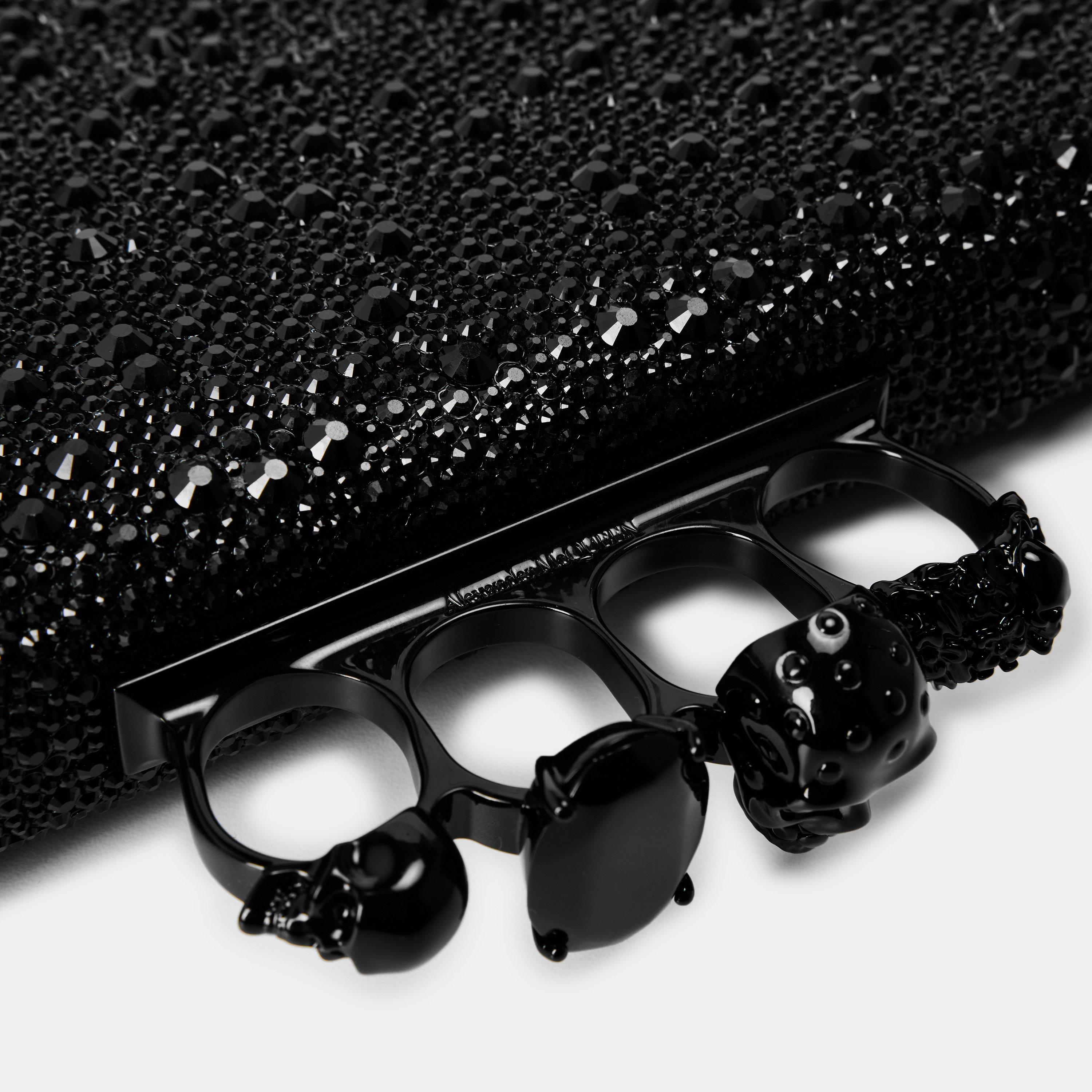 Black/Black - Alexander McQueen - Women's Alex Knuckle Flat Clutch Bag - 4