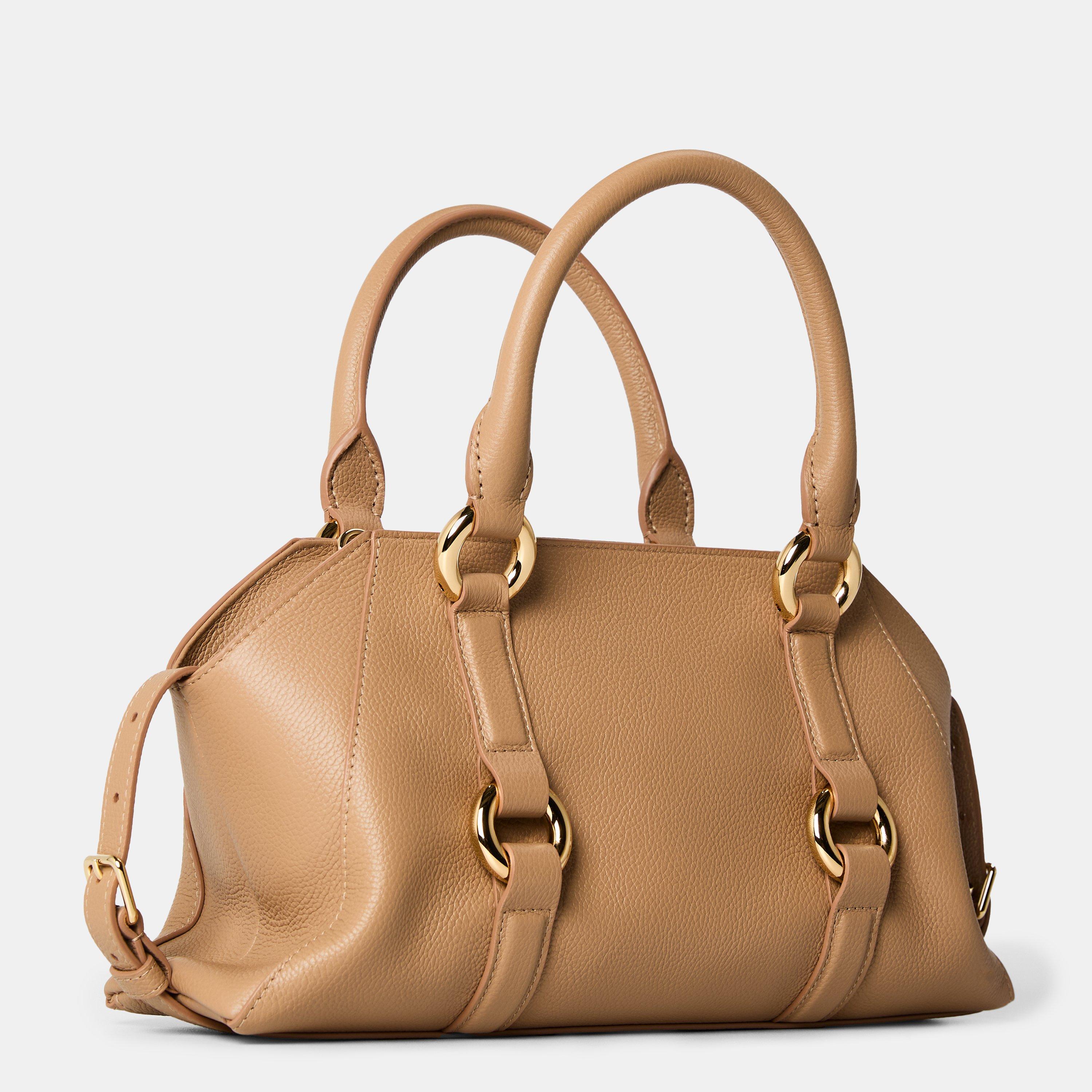 Sand/Gold - Alexander McQueen - Women's Alex Farringdon Top Handle Bag - 2
