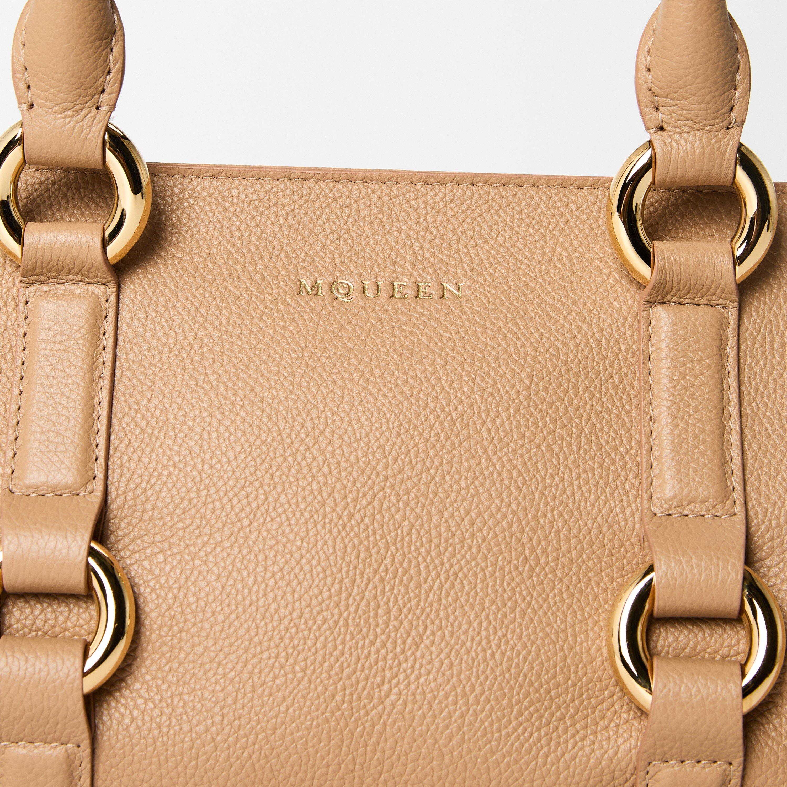 Sand/Gold - Alexander McQueen - Women's Alex Farringdon Top Handle Bag - 4