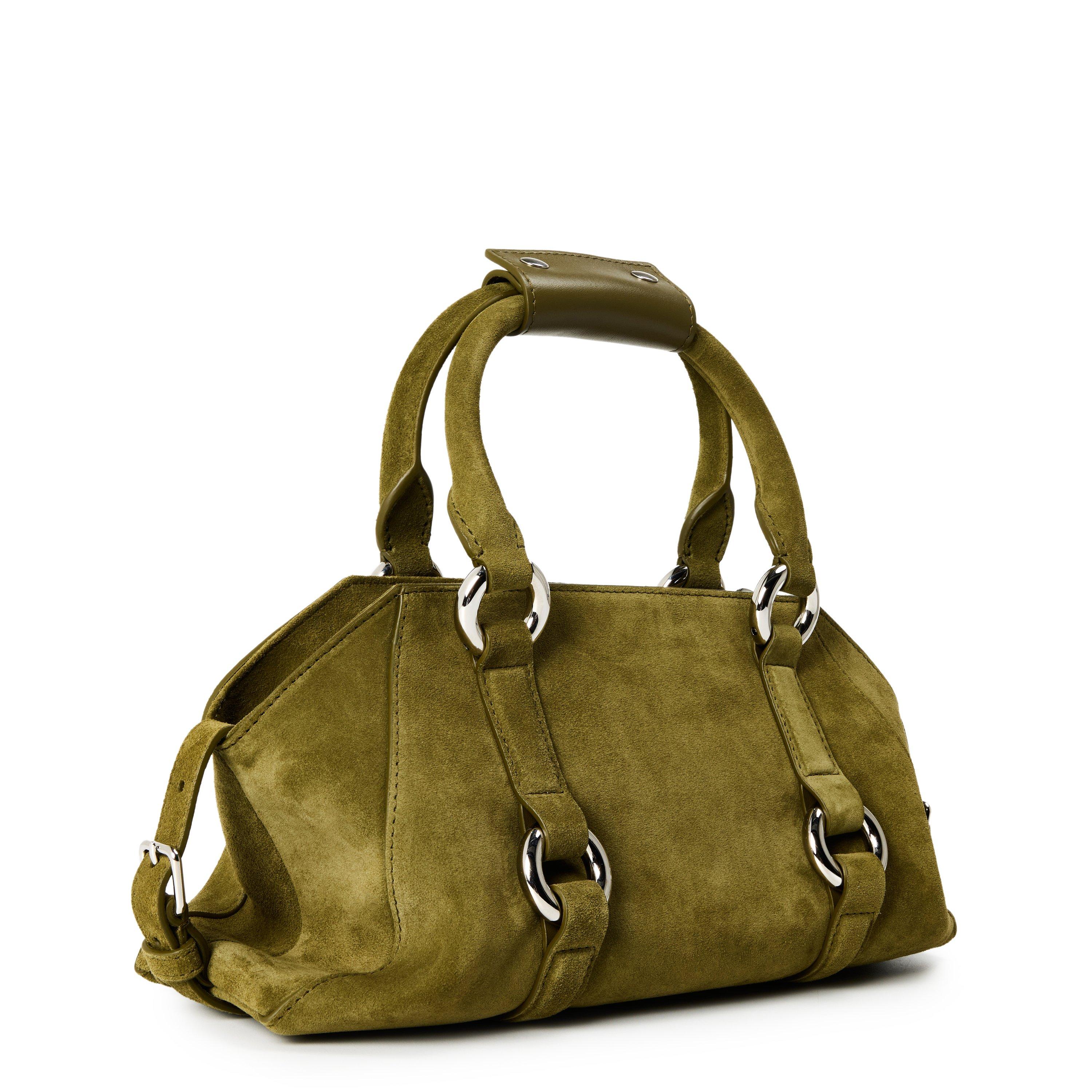 Olive/Silver - Alexander McQueen - Women's Alex Farringdon Top Handle Bag - 2