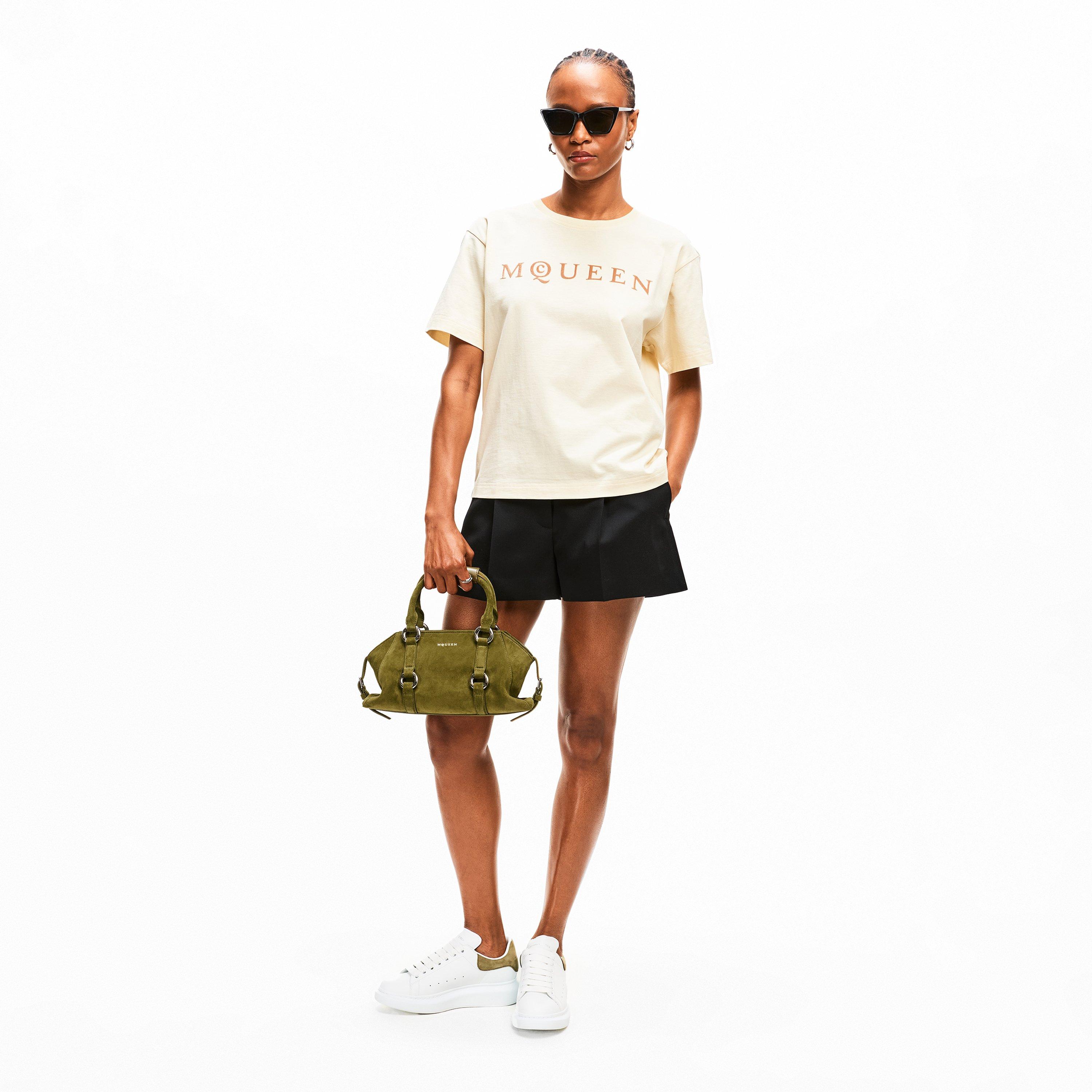 Olive/Silver - Alexander McQueen - Women's Alex Farringdon Top Handle Bag - 6