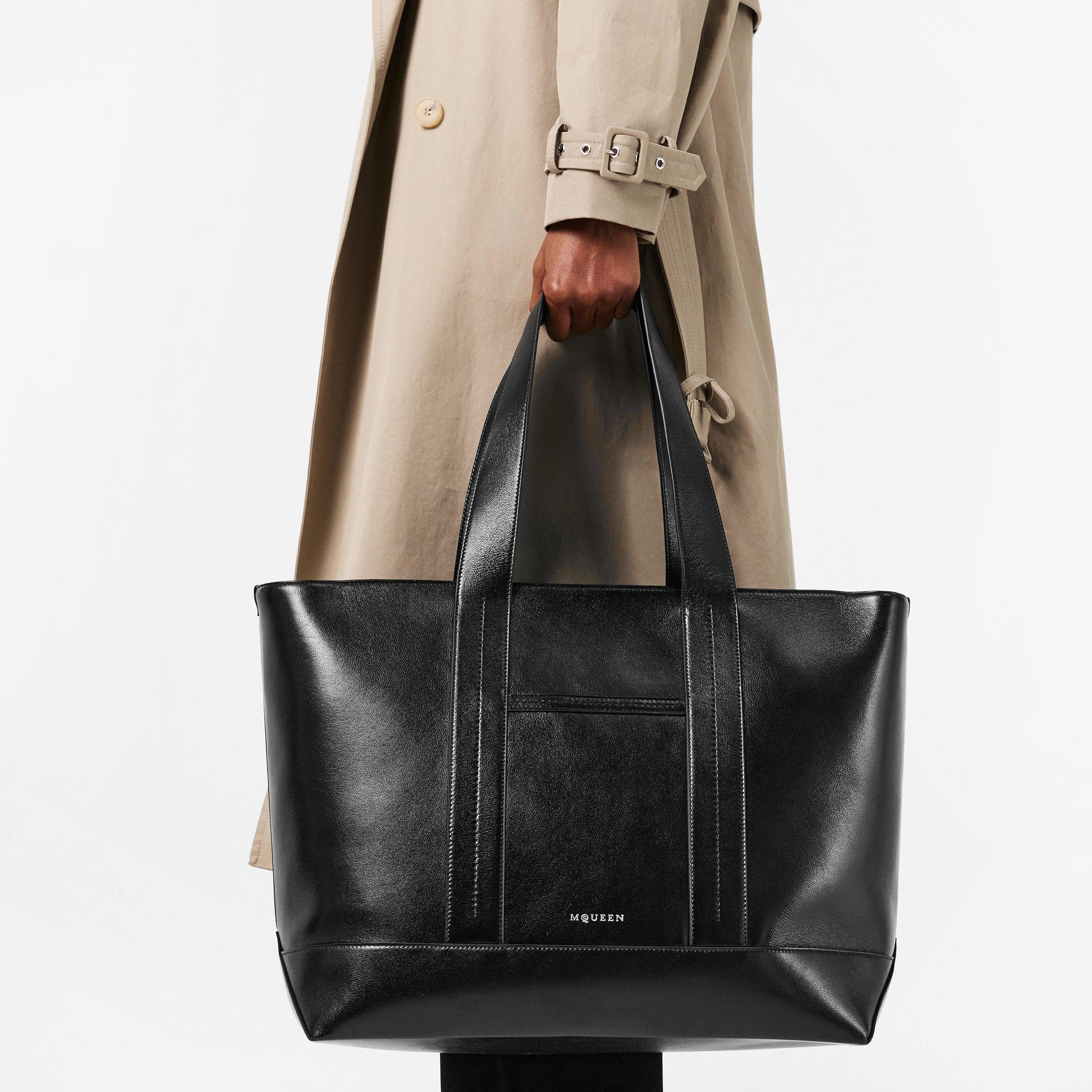 Black/Silver - Alexander McQueen - Women's Alex Shopper Tote Bag - 3