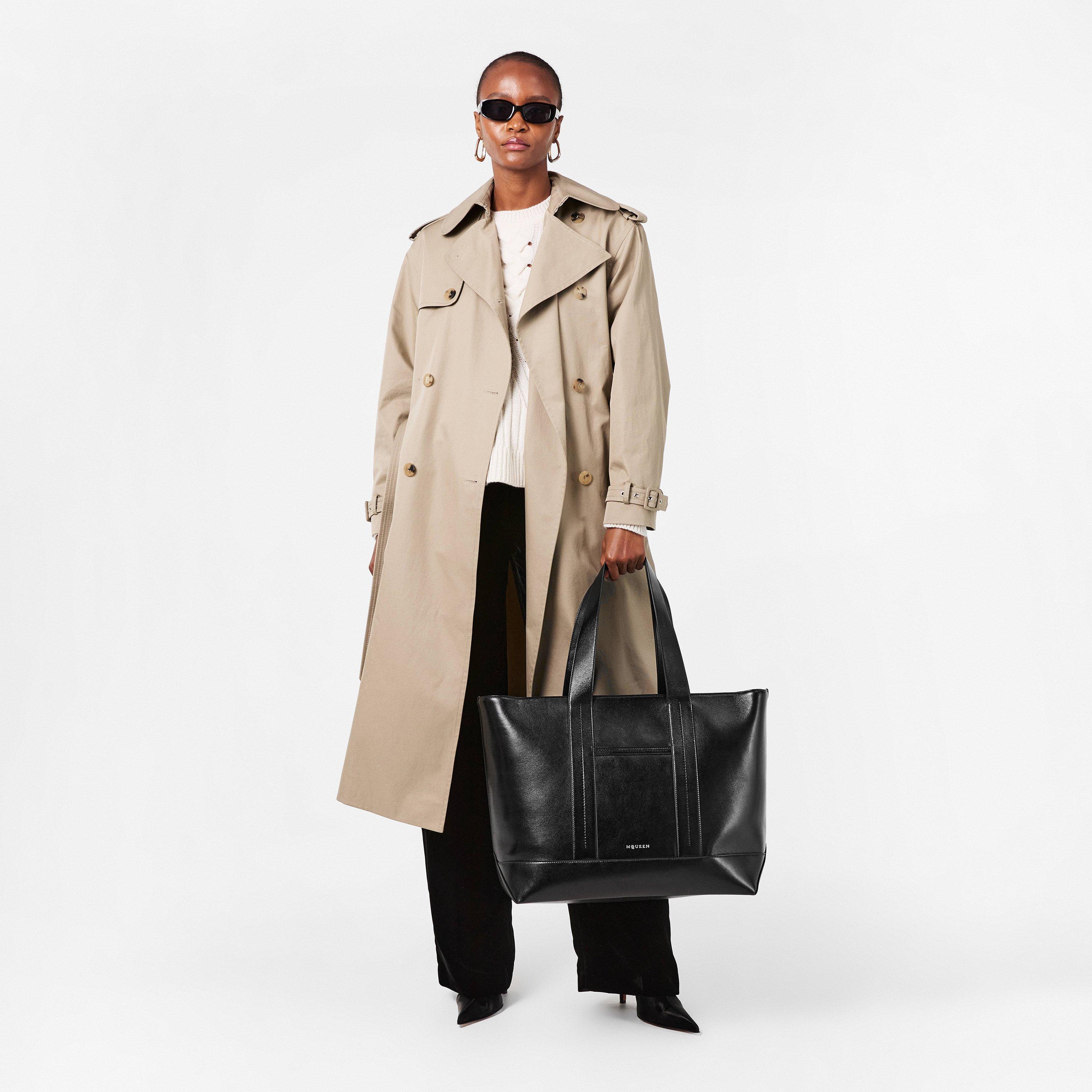 Black/Silver - Alexander McQueen - Women's Alex Shopper Tote Bag - 6