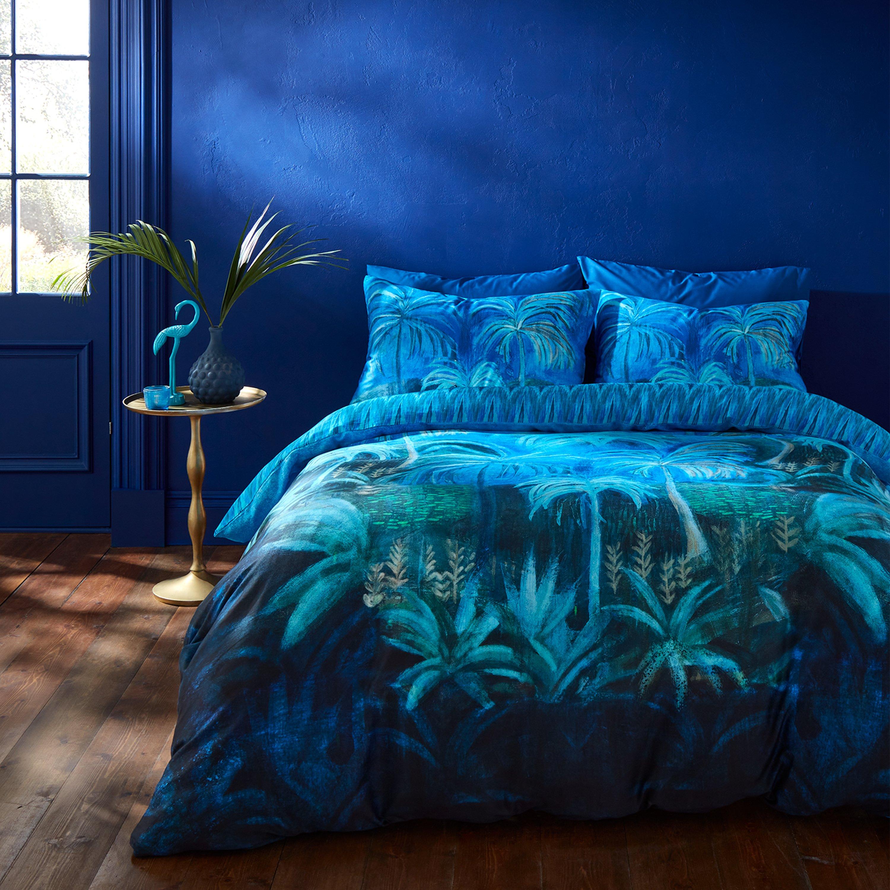 Matthew Williamson  Midnight Palms 200Tc Cotton Sateen Duvet Cover Set - Blue - Double