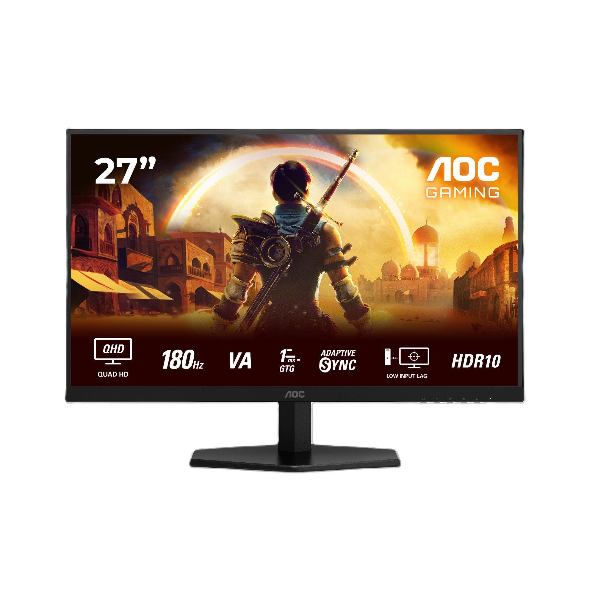 Black - AOC - Q27G42XNE 27 Inch 180Hz QHD Gaming Monitor - 1